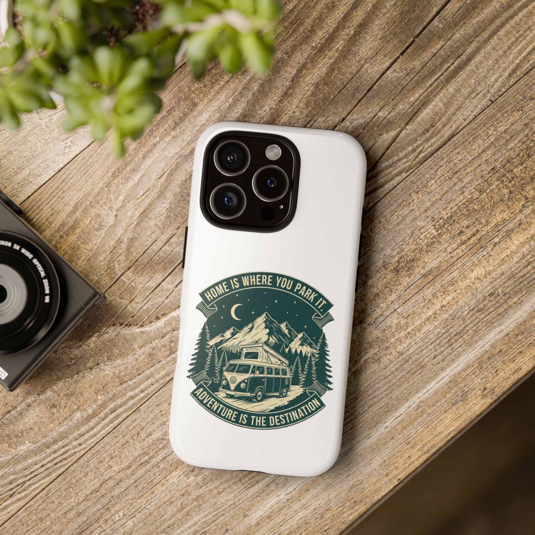 Phone Case — "Home Is Where You Park It-Adventure is the destination" Camper Van Design