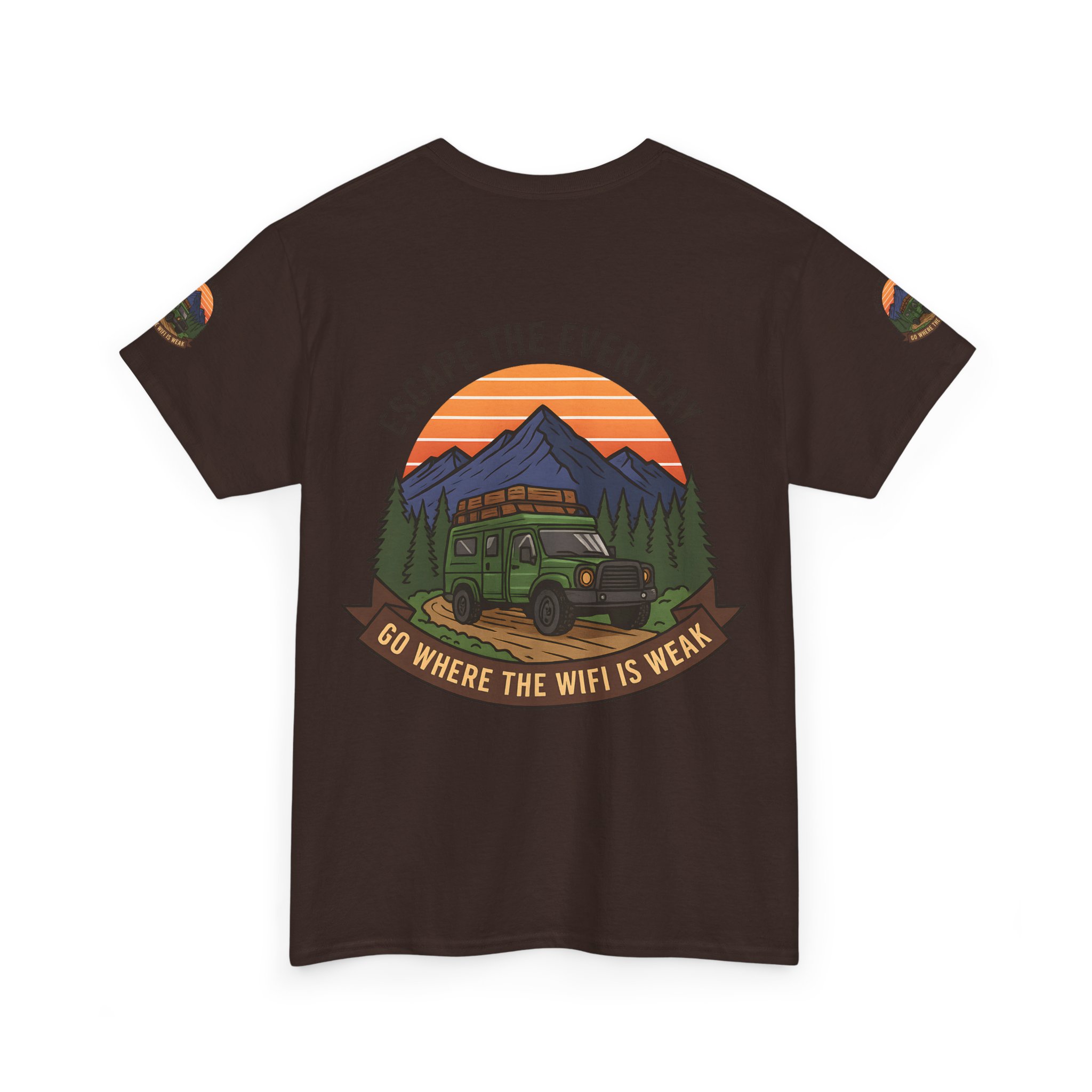 13837783189113189875_2048.jpeg Unisex Heavy Cotton Tee — "Go Where the WiFi Is Weak" Adventure Shirt