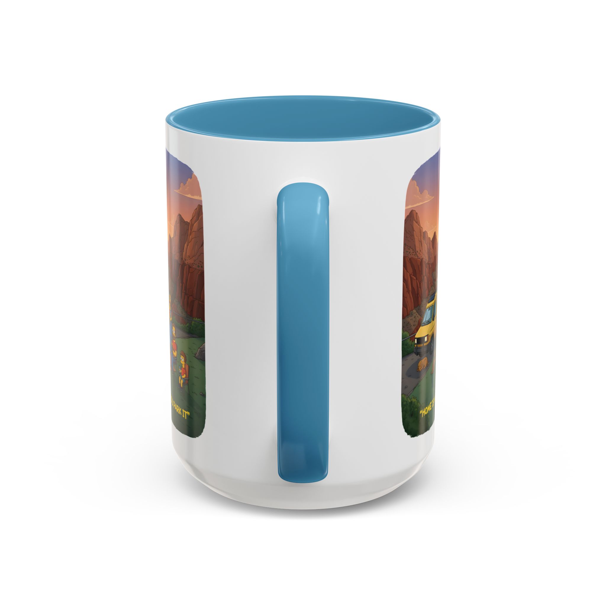 Accent Coffee Mug (11, 15oz) — "Home Is Where You Park It" Design Sitcom-Line