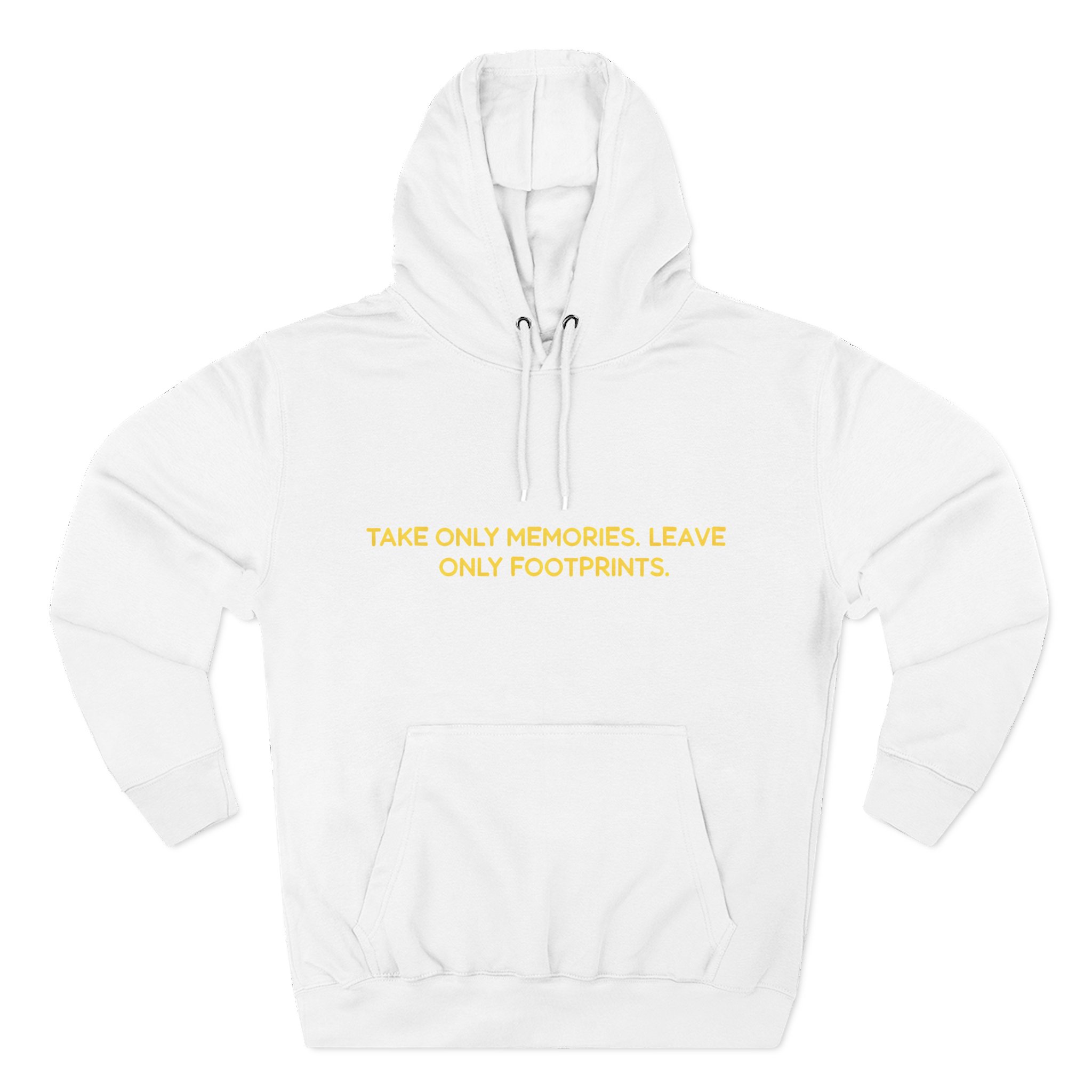 Three-Panel Fleece Hoodie - "Take Only Memories-Leave Only Footprints" Design Sitcom-Line
