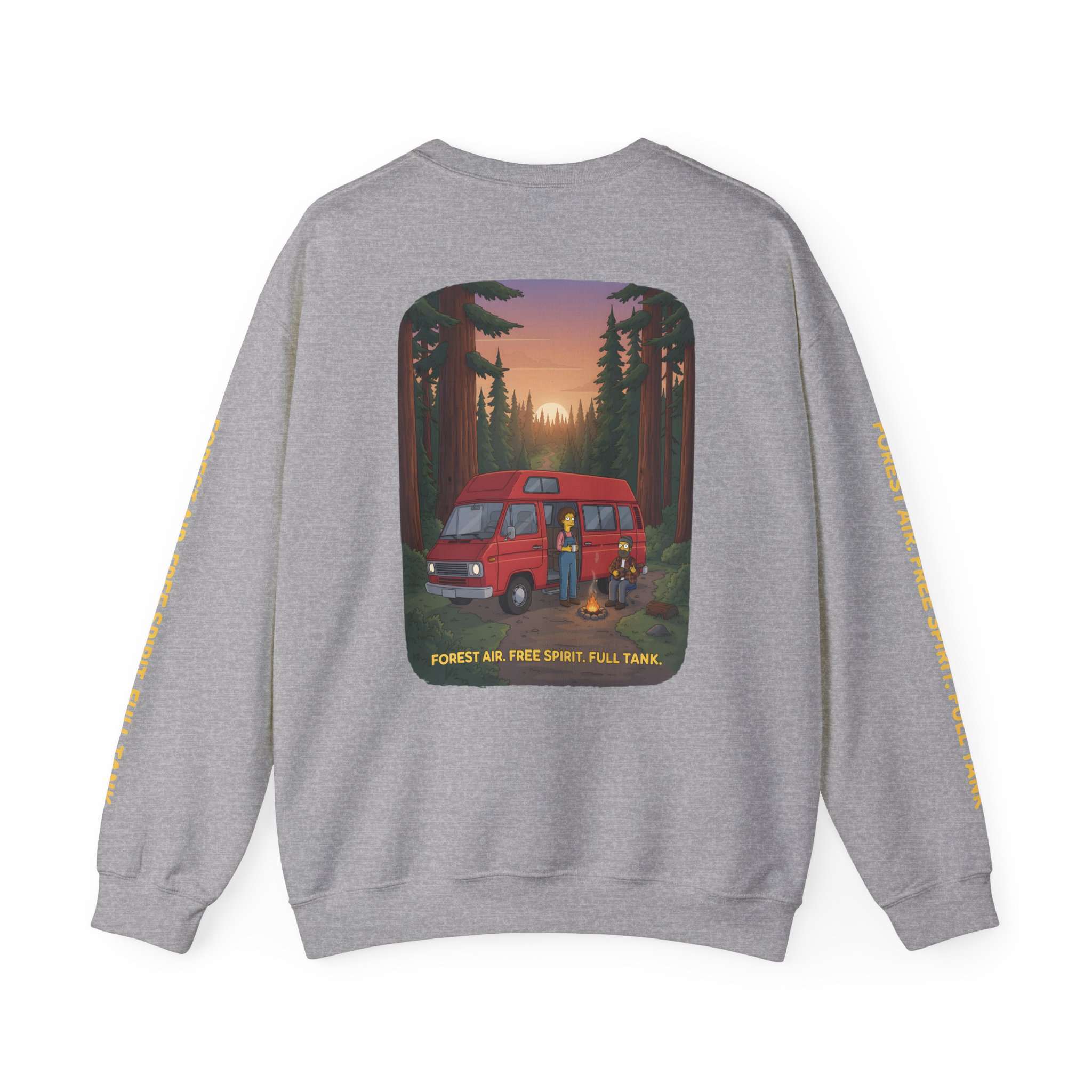 13846389277412566216_2048.jpeg Unisex Heavy Blend™ Crewneck Sweatshirt — "Forest Air Free Spirit Full Tank" Design Sitcom-Line