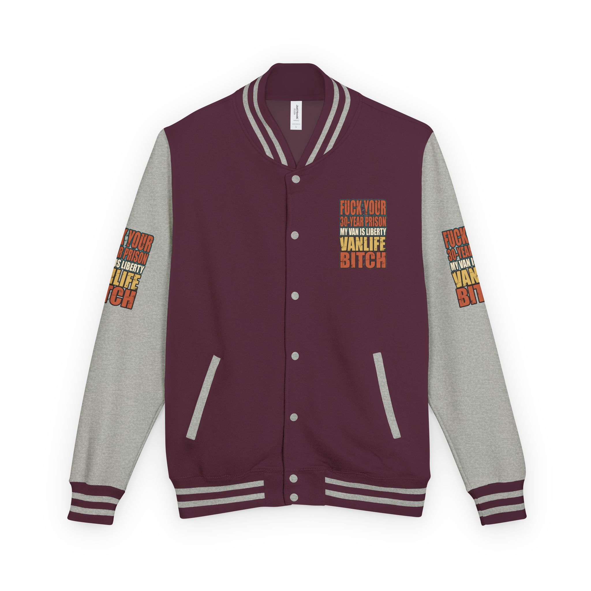 Unisex Heavyweight Letterman Jacket — "Fuck Your 30 Year" Design F**K-Line