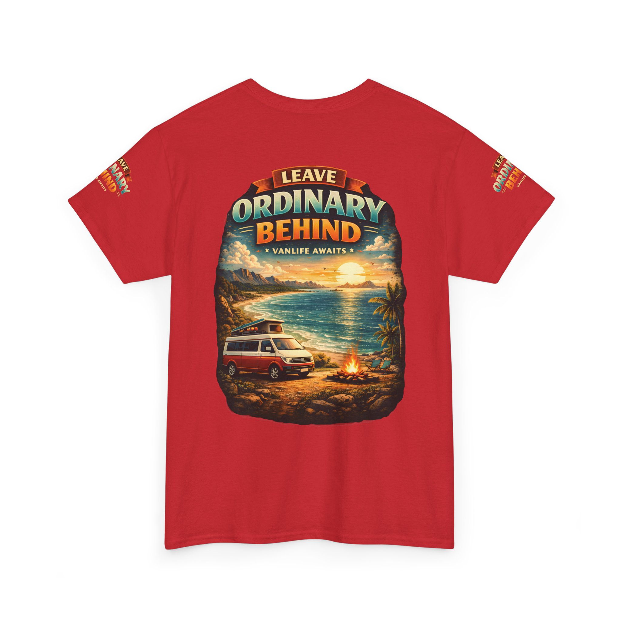 Unisex Heavy Cotton Tee — "Leave Ordinary Behind" Design Scenic-Line