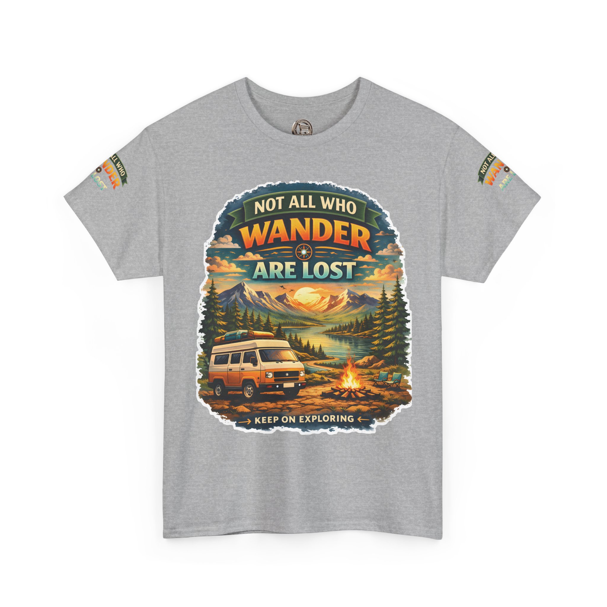 13852333747222040930_2048.jpeg Unisex Heavy Cotton Tee — "Not All Who Wander Are Lost" Design Scenic-Line