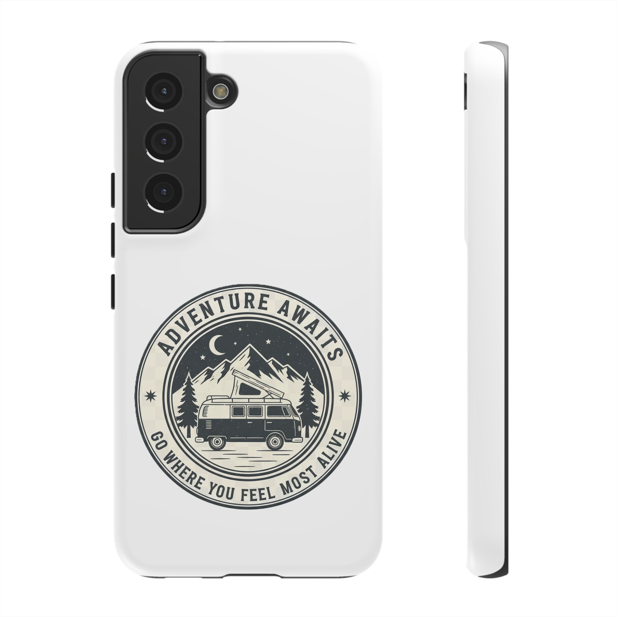 Phone Case — "Adventure Awaits-Go Where You Feel Most Alive" Camper Van Design