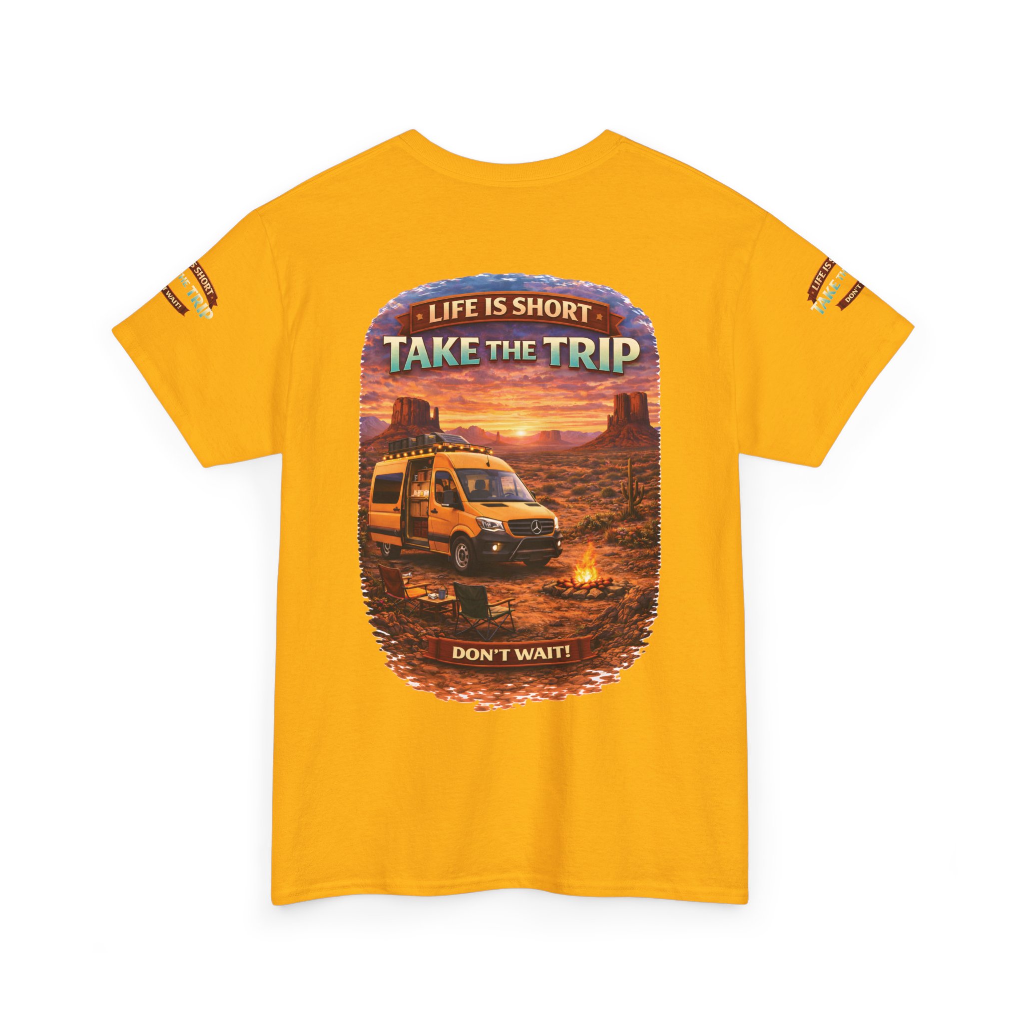 Unisex Heavy Cotton Tee — "Life Is To Short-Take The Trip" Design Scenic-Line