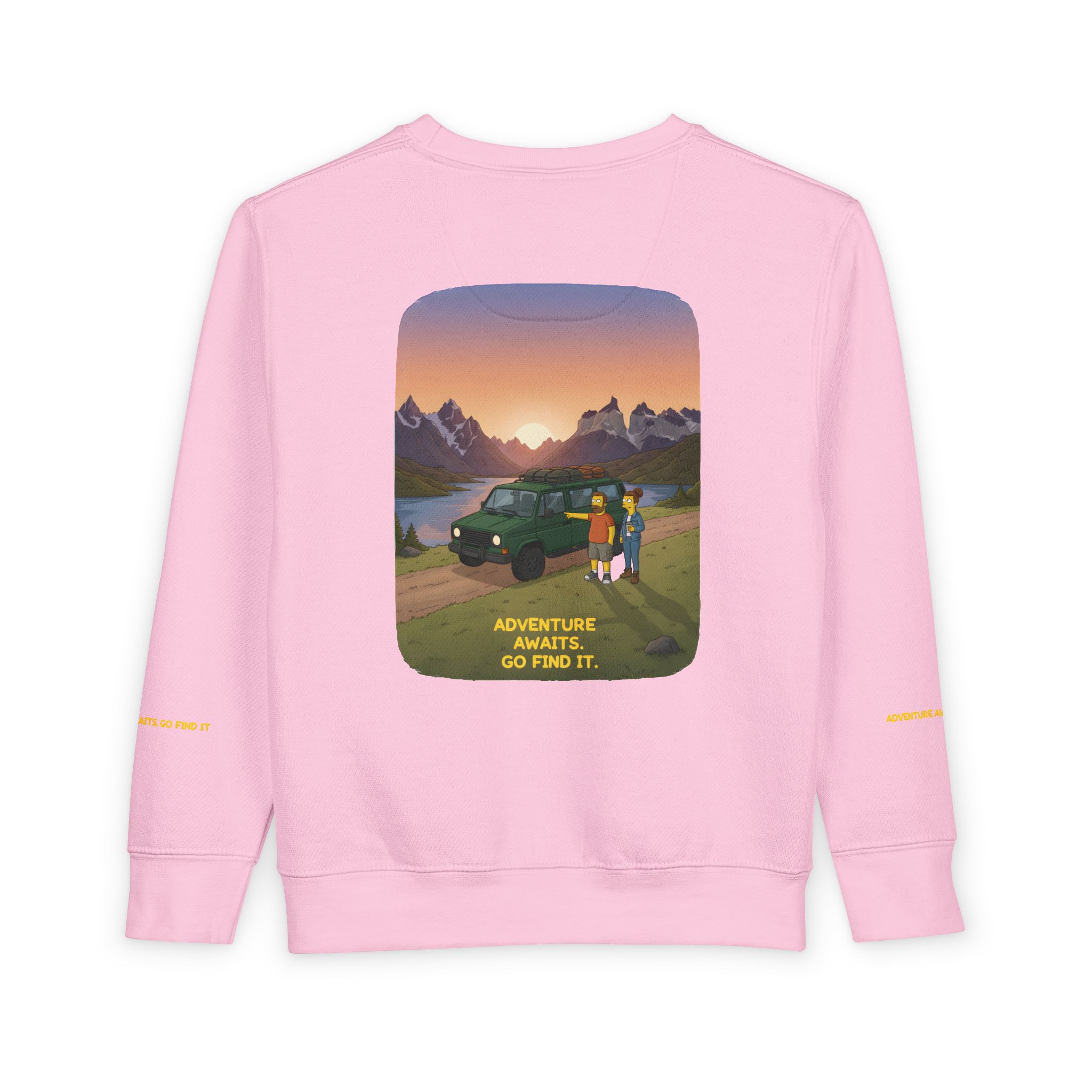 Toddler Sweatshirt - "Adventure Awaits-Go Find It" (Design Sitcom-Line)