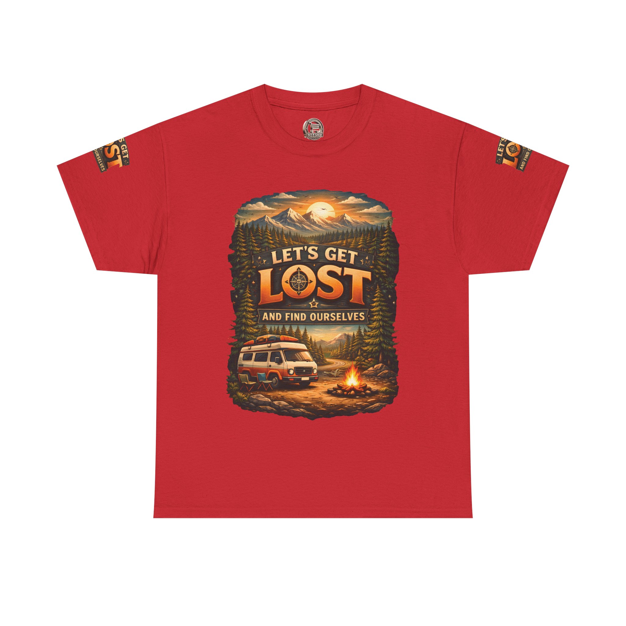 Unisex Heavy Cotton Tee — "Let´s Get Lost And Found Ourselfs" Design Scenic-Line