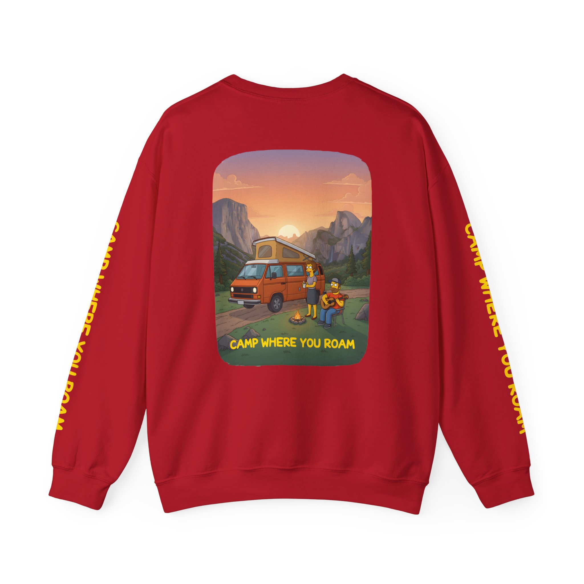 Unisex Heavy Blend™ Crewneck Sweatshirt — "Camp Where You Roam" Design Sitcom-Line