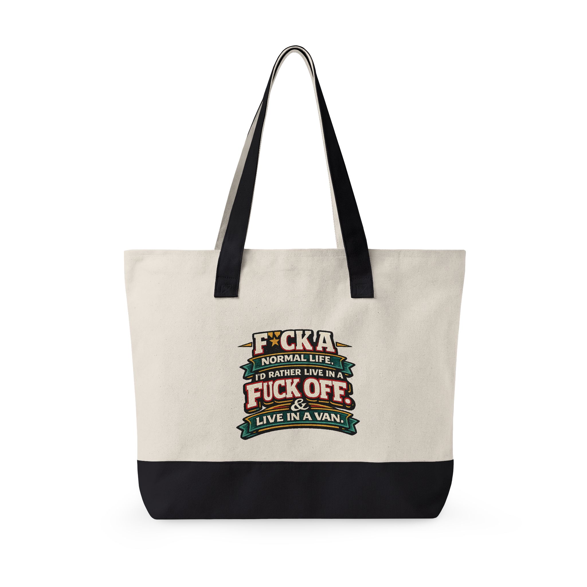 Zippered Canvas Tote — "F**k A Normal Life" (Design F**K-Line)