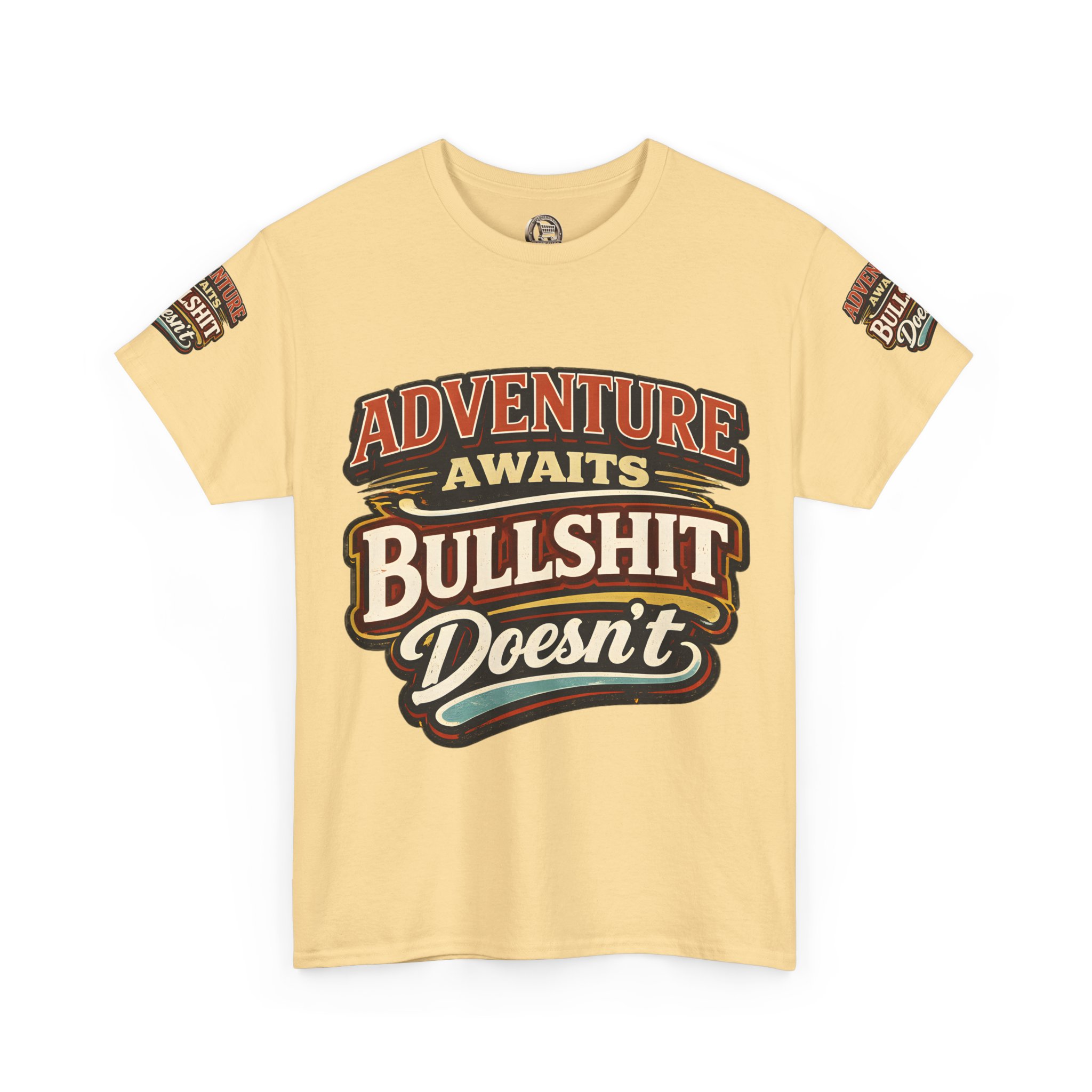 Unisex Heavy Cotton Tee — "Adventure Awaits" Design F**K-Line