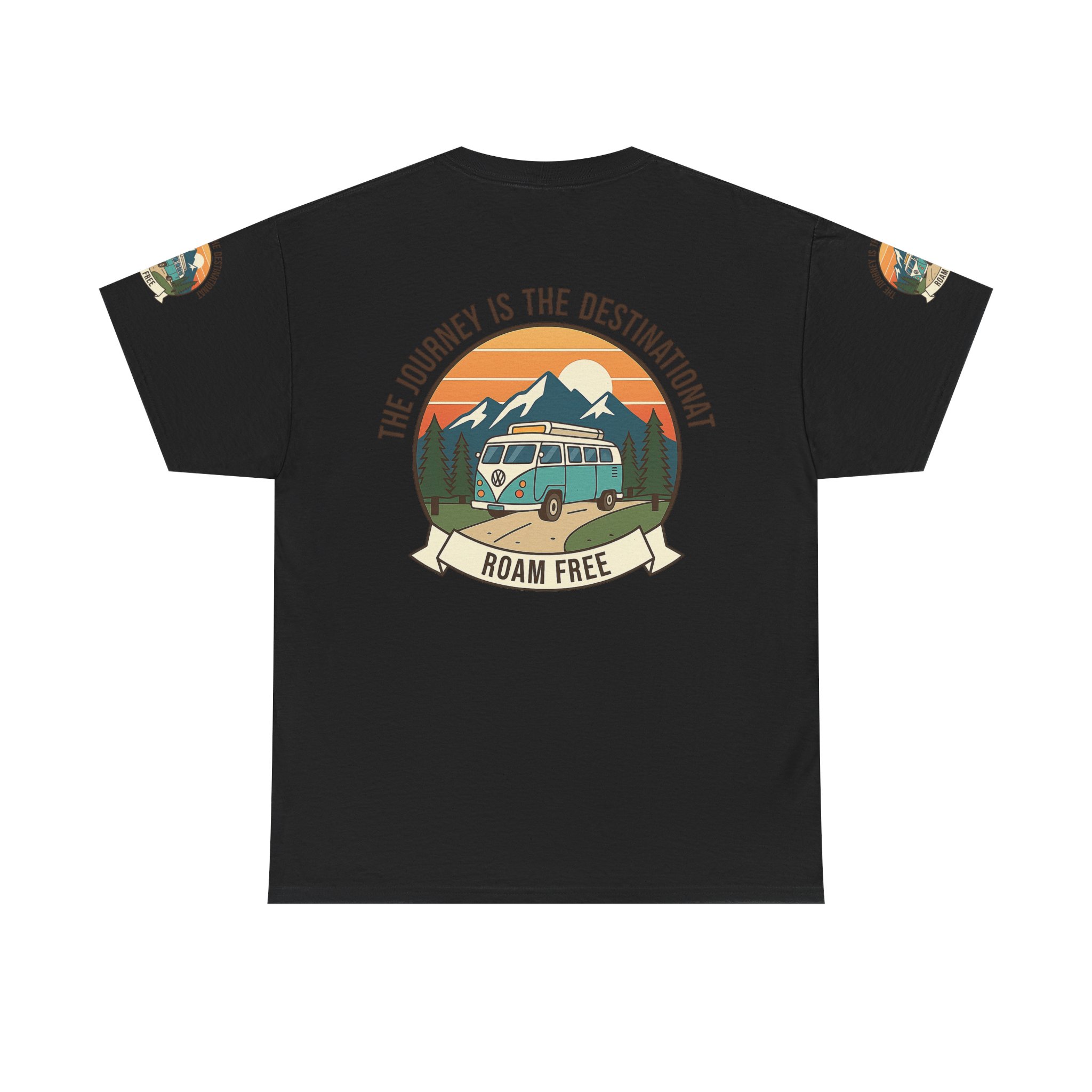 Unisex Heavy Cotton Tee — "The Journey Is The Destination" Roam Free Travel Shirt