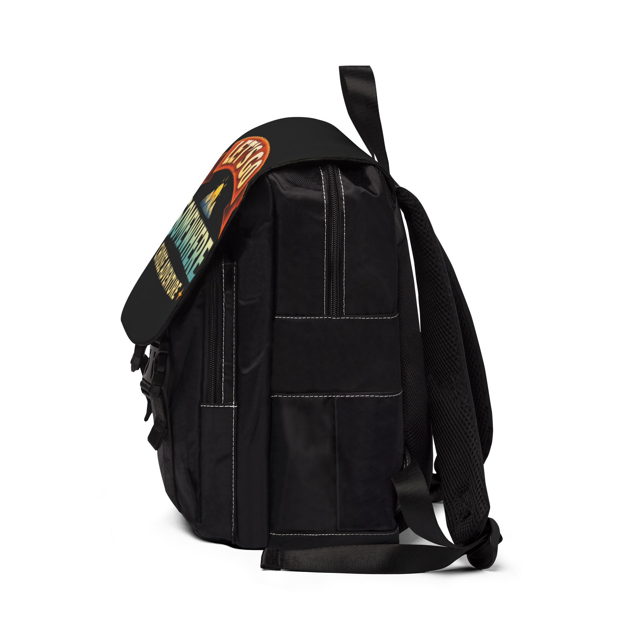 Unisex Casual Shoulder Backpack—"Lets Go Somewhere" Design Scenic-Line(Campervan)