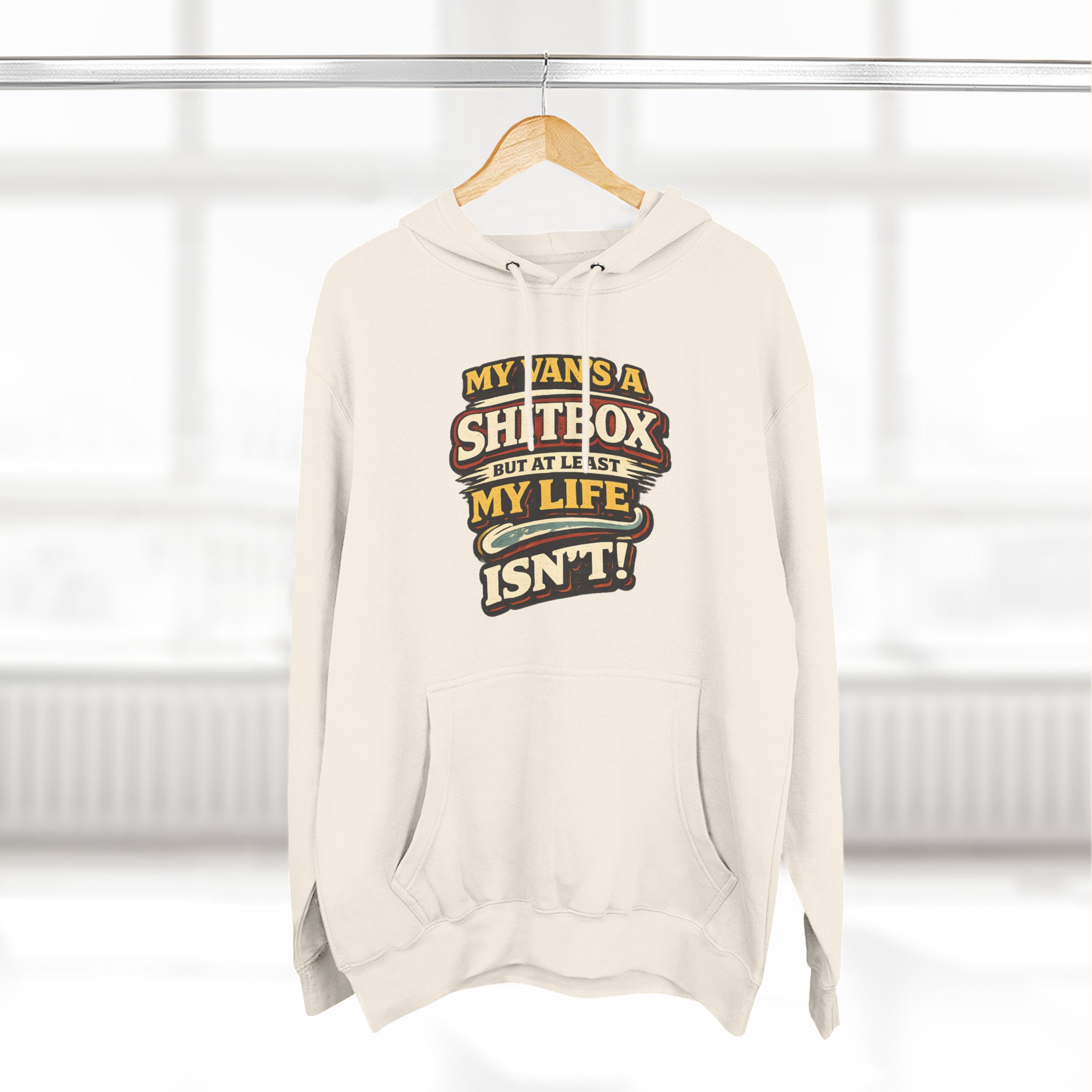 Three-Panel Fleece Hoodie - "My Van`s A Shitbox" Design F**K-Line