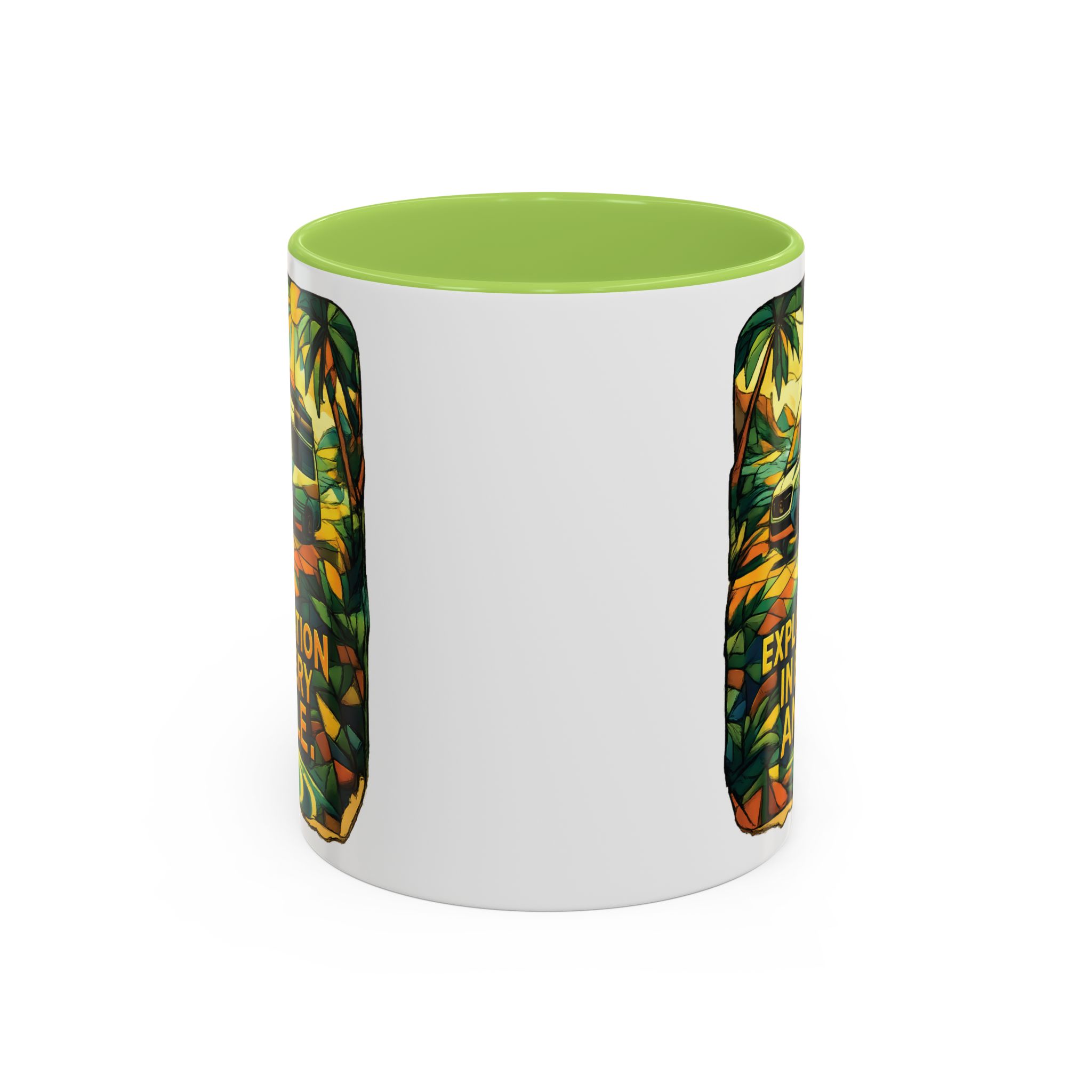 Accent Coffee Mug (11, 15oz) — "Exploration In Every Angle" Design Cubic-Line