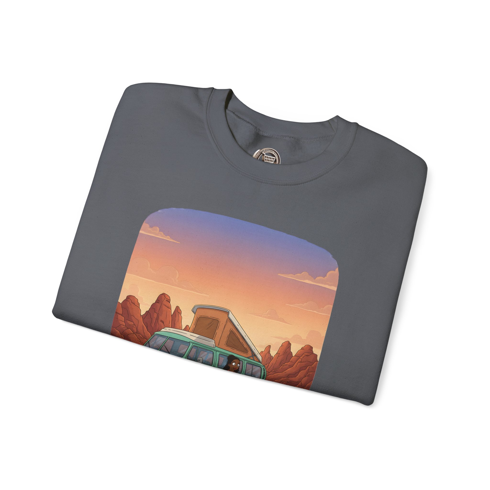 13914929211831096653_2048.jpeg Unisex Heavy Blend™ Crewneck Sweatshirt — "Adventure Awaits Beyond The Road" Design Sitcom-Line