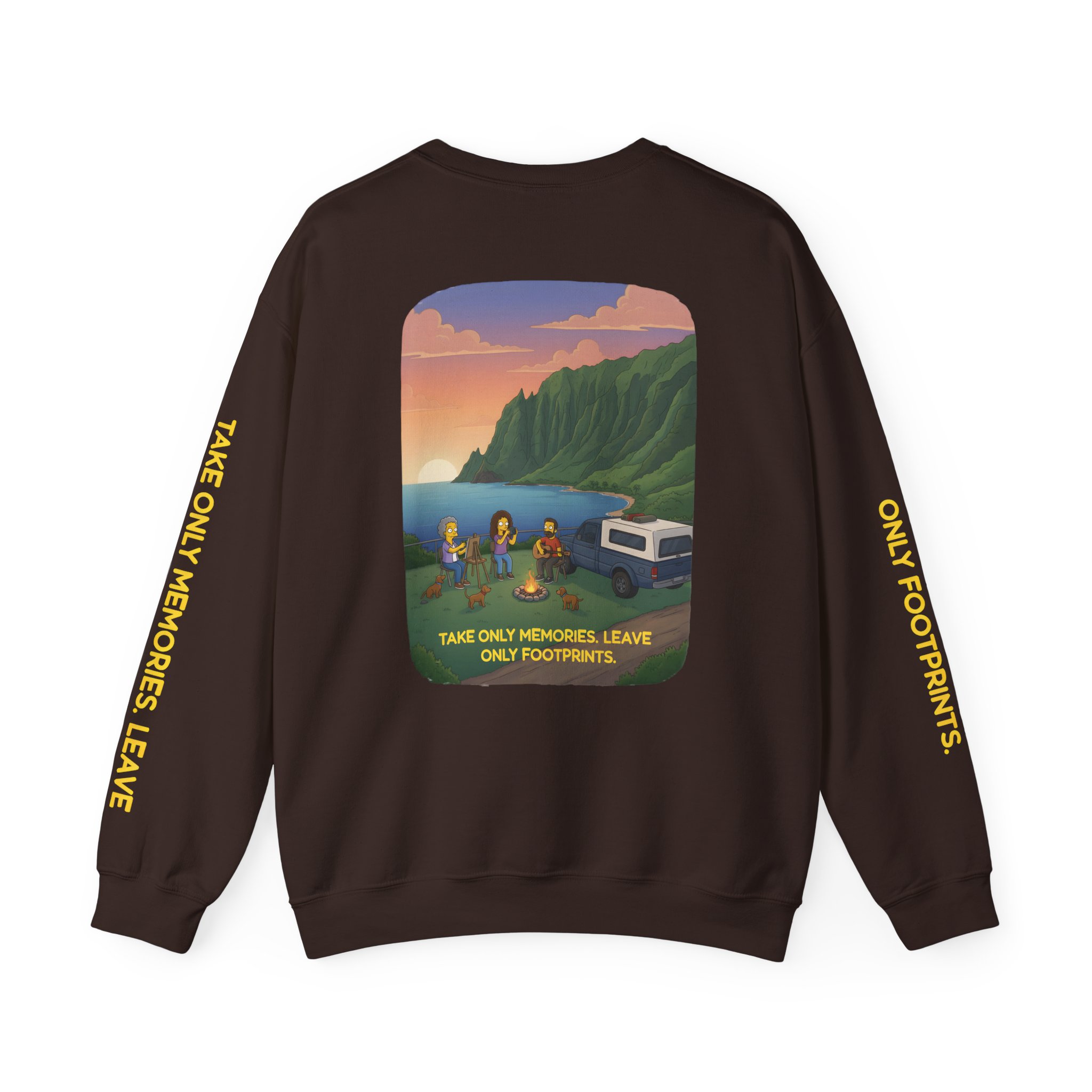 Unisex Heavy Blend™ Crewneck Sweatshirt — "Take Only Memories-Leave Only Footprints" Design Sitcom-Line