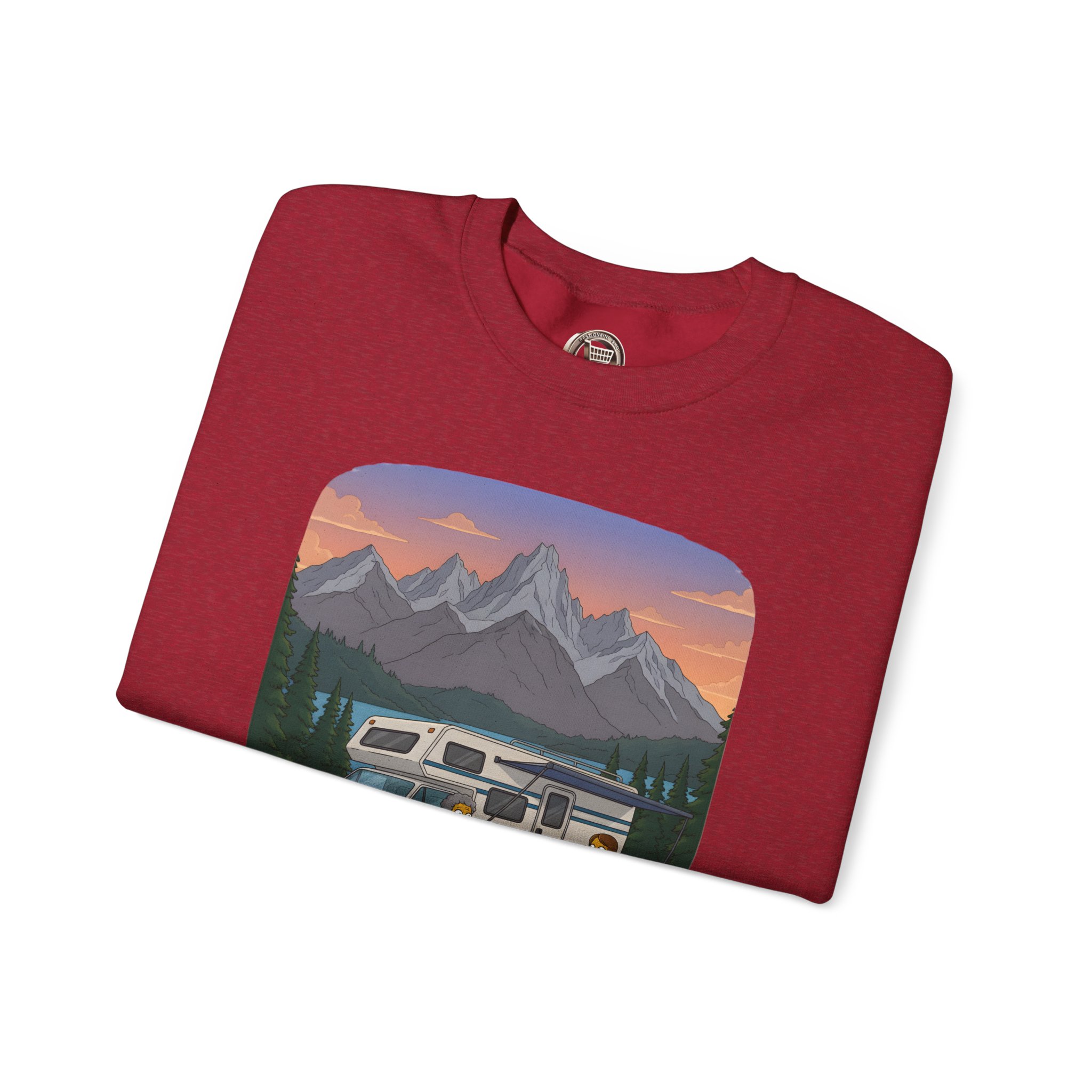 Unisex Heavy Blend™ Crewneck Sweatshirt — "The World Awaits" Design Sitcom-Line