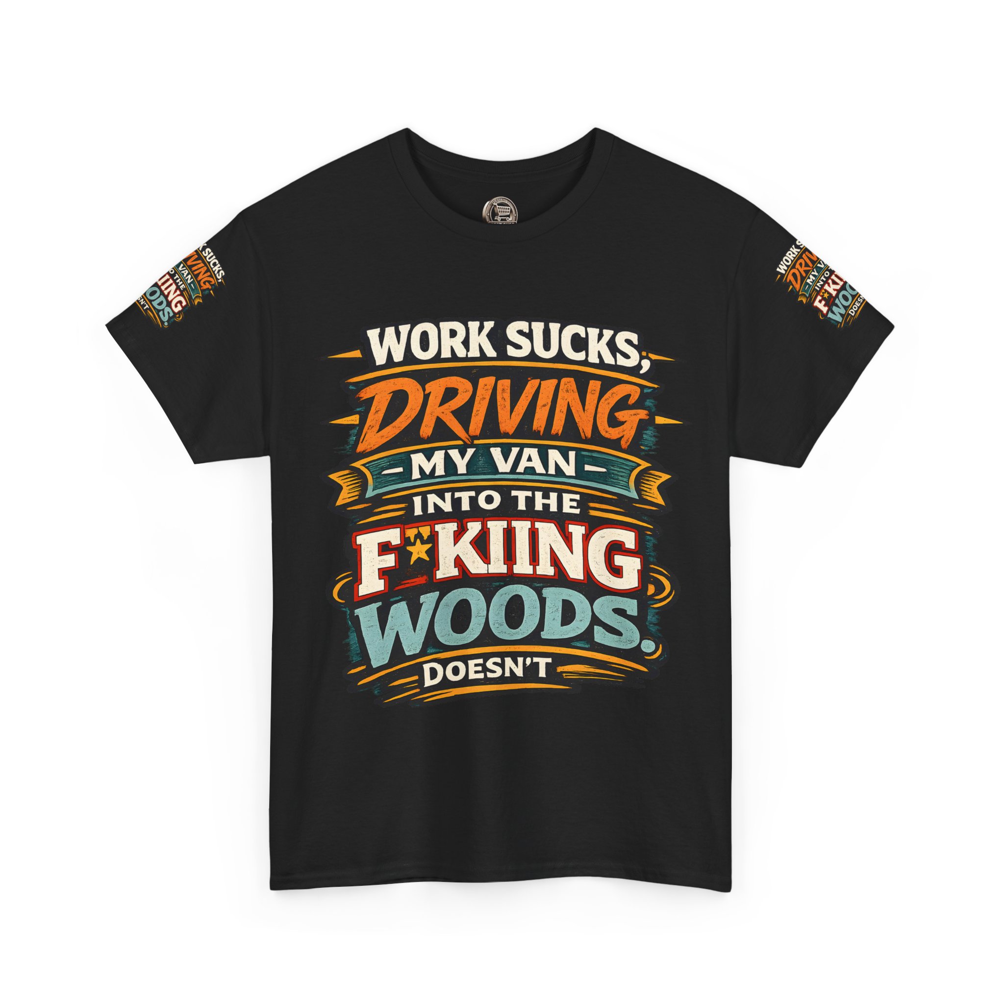 Unisex Heavy Cotton Tee — "Work Sucks" Design F**K-Line