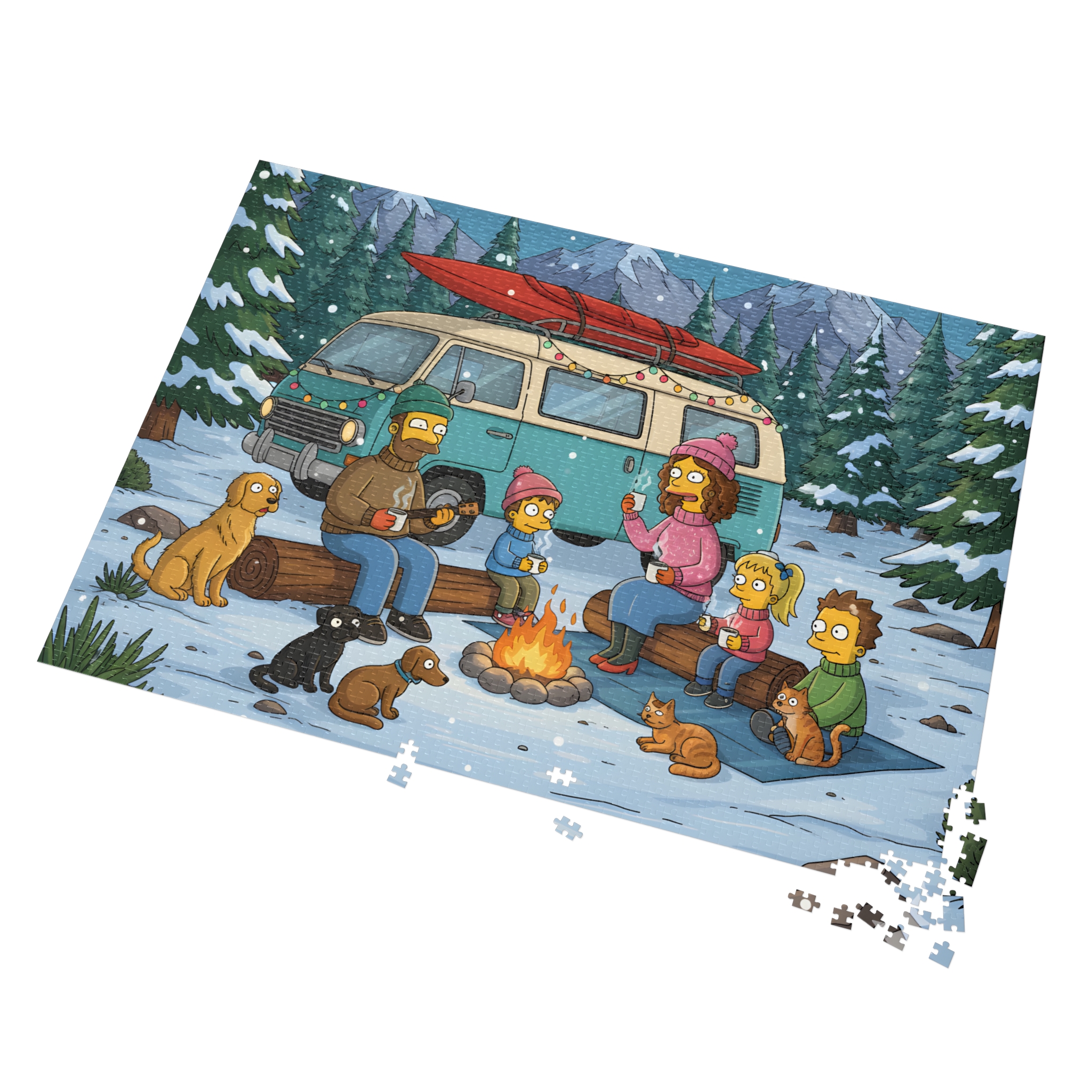 Jigsaw Puzzle with Tin — Scenic Jigsaw for Cozy Holidays