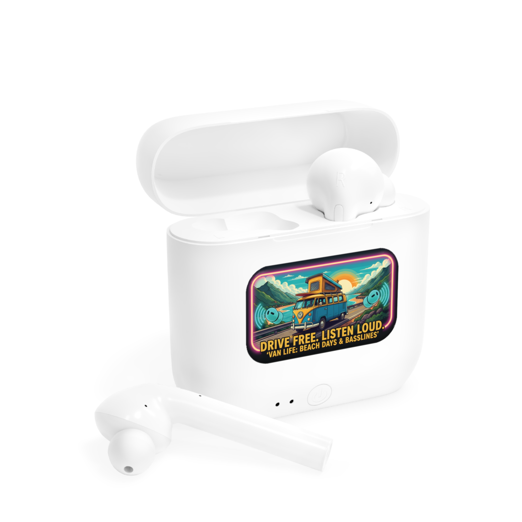Essos Wireless Earbuds — "Drive Free, Listen Loud" Van Life Beach Vibes