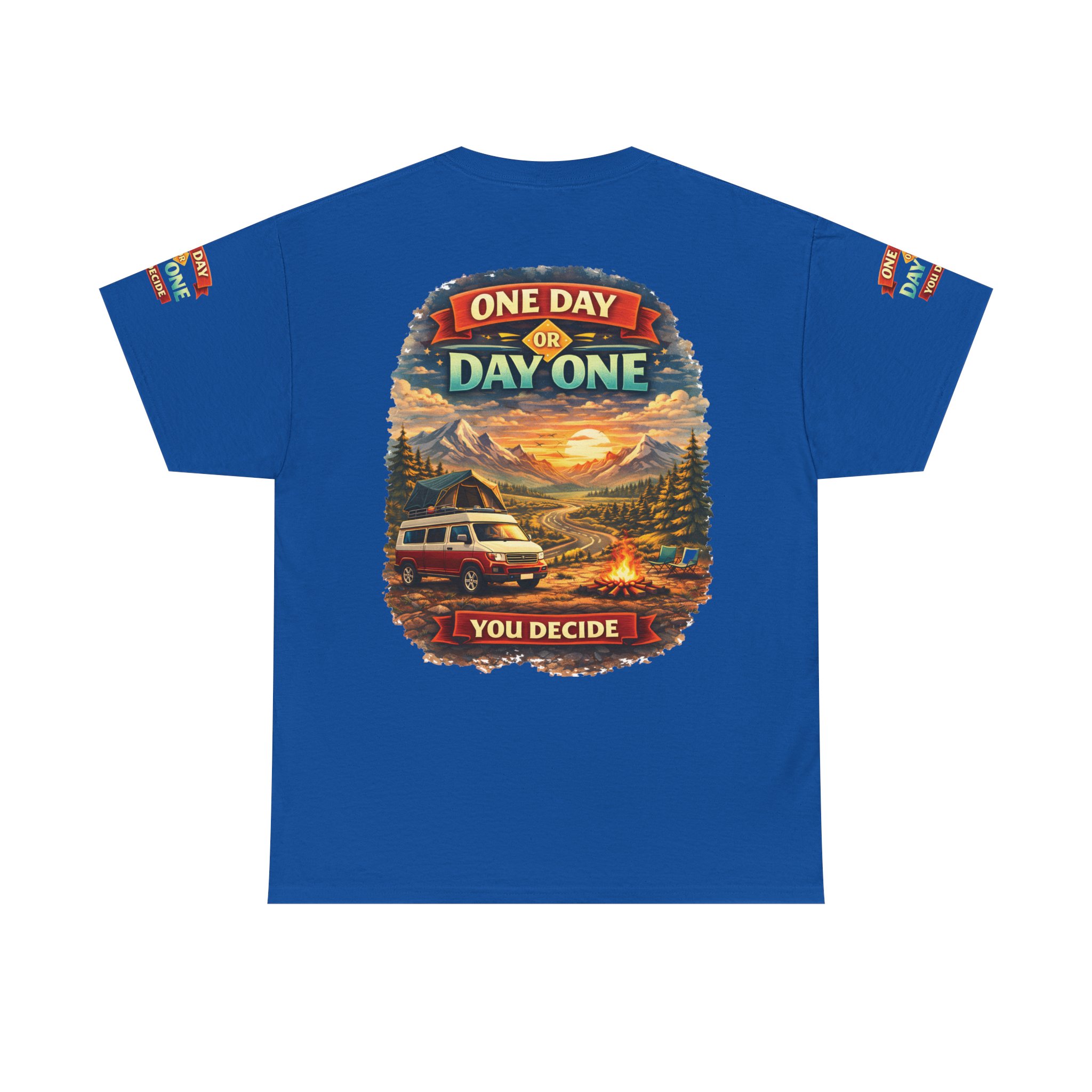 13944373808459579159_2048.jpeg Unisex Heavy Cotton Tee — "One Day Or Day One" Design Scenic-Line
