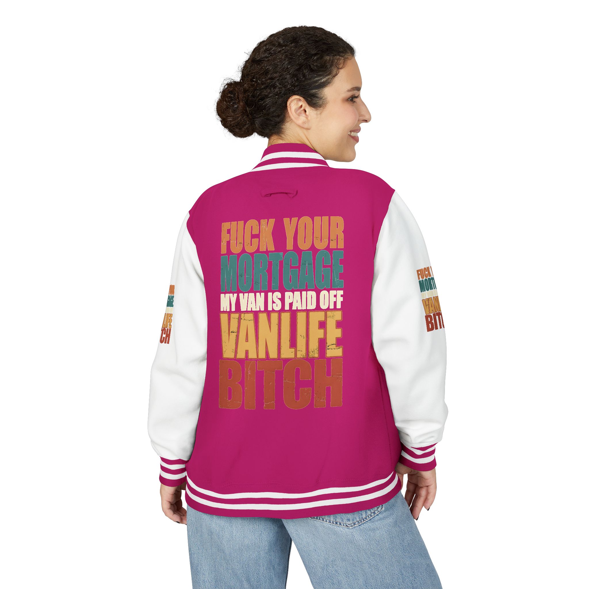 Unisex Heavyweight Letterman Jacket — "Fuck Your Mortgage" Design F**K-Line