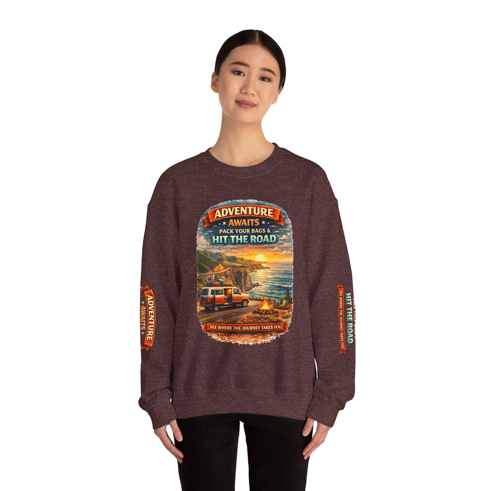 13959170717179264213_2048.jpeg Unisex Heavy Blend™ Crewneck Sweatshirt — "Adventure Awaits-Pack Your Bags" Design Scenic-Line