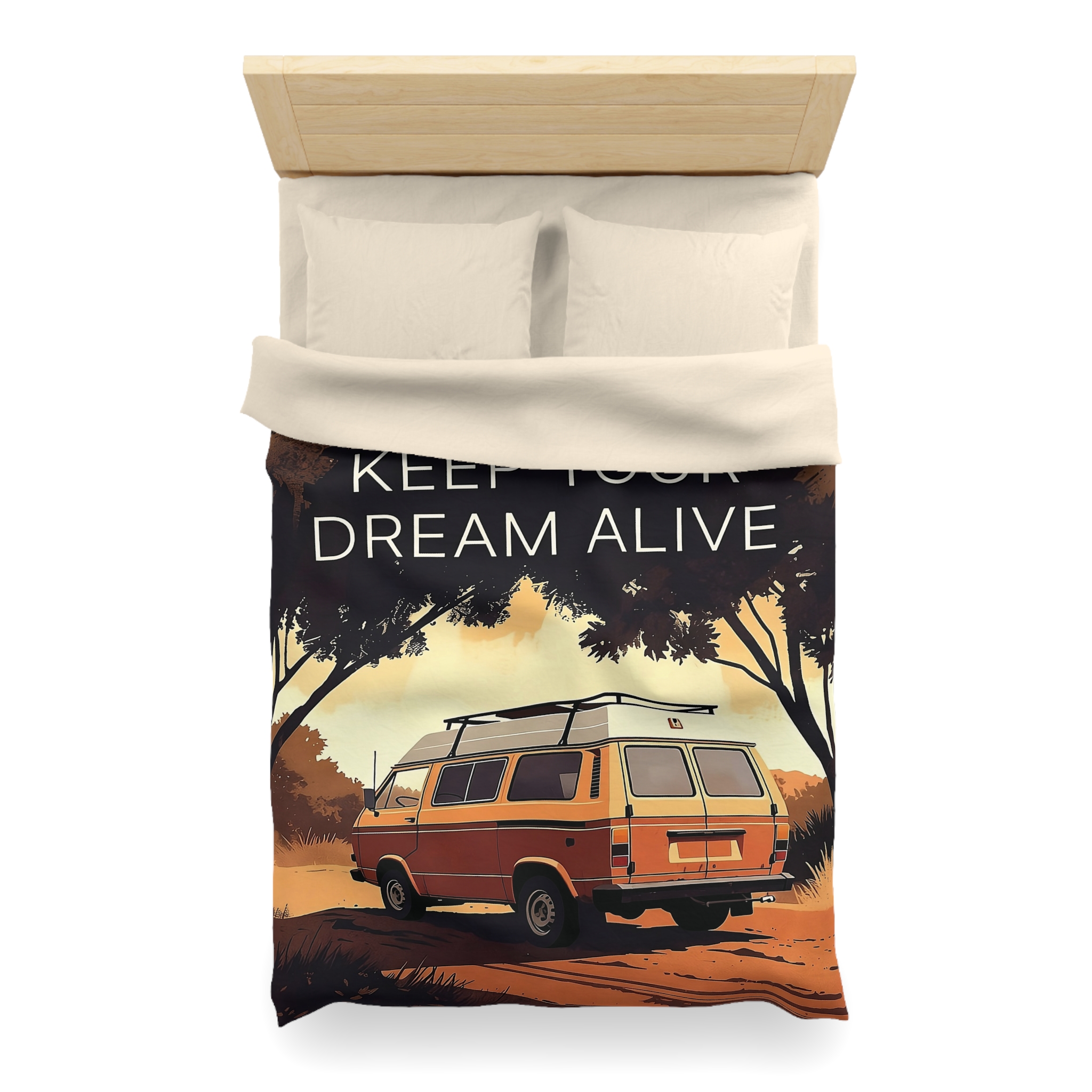 13962605744561325225_2048.jpeg Duvet Cover – "Vanlife Keep Your Dream Alive" Retro Camper Bedding