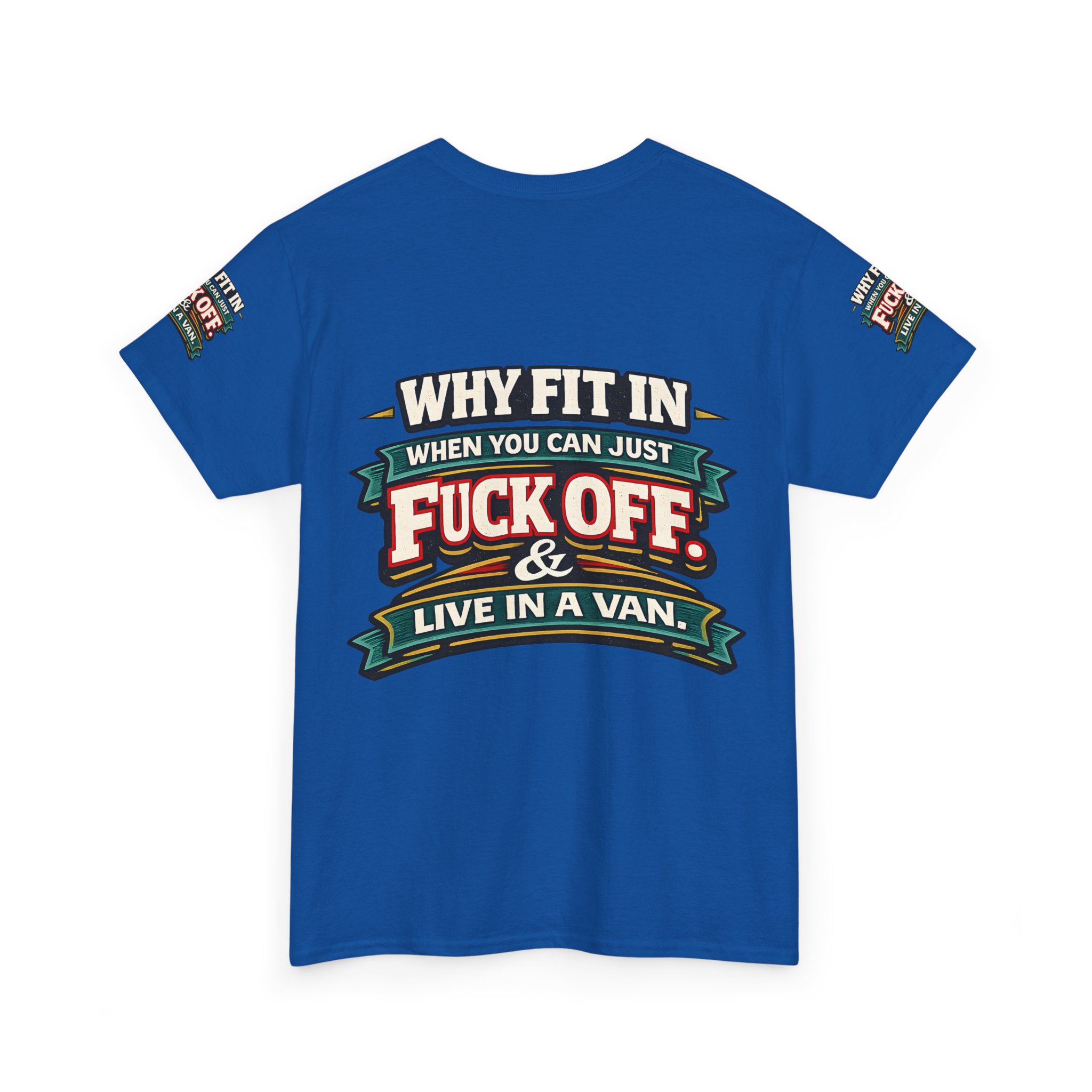 Unisex Heavy Cotton Tee — "Why Fit In" Design F**K-Line