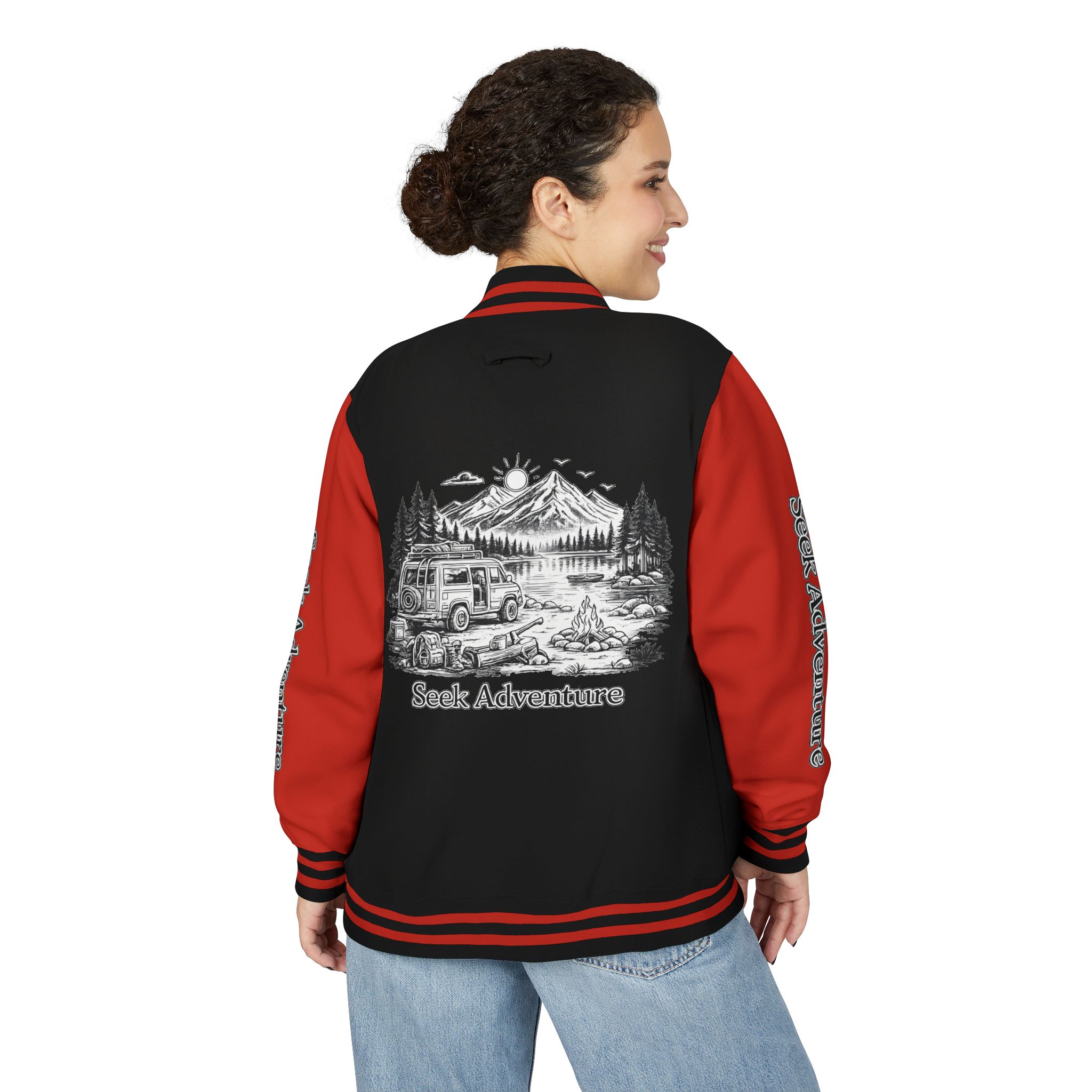 13965610990544217316_2048-2.jpeg Unisex Heavyweight Letterman Jacket — "Seek Adventure" Travel Varsity Coat