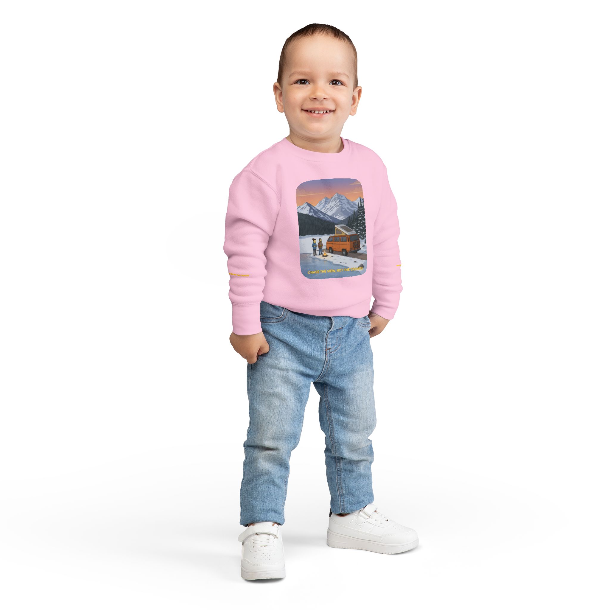 Toddler Sweatshirt - "Chase The Views-Not The Crowds" (Design Sitcom-Line)