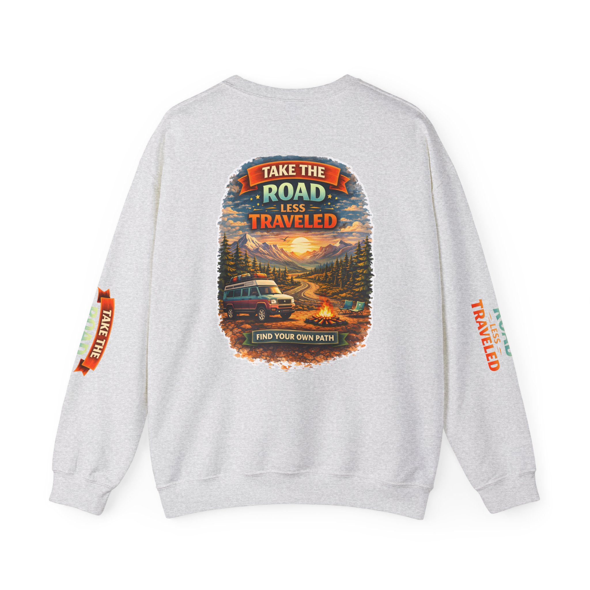 13982204502974474635_2048.jpeg Unisex Heavy Blend™ Crewneck Sweatshirt — "Take The Road Less Traveled" Design Scenic-Line