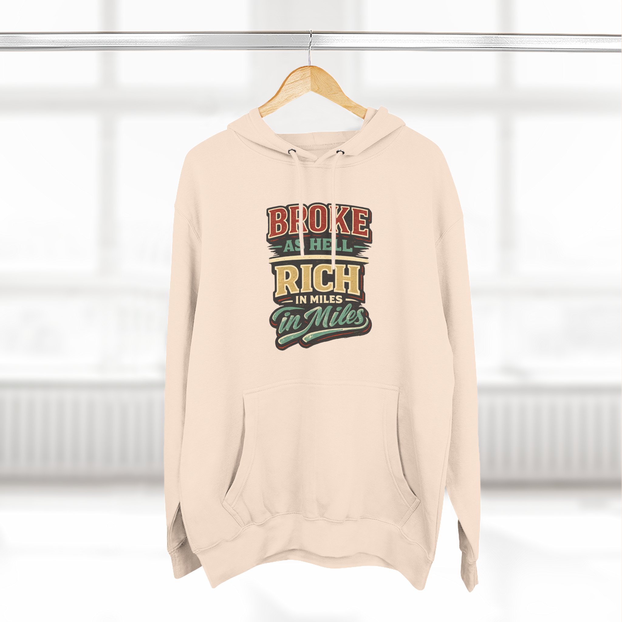 Three-Panel Fleece Hoodie - "Broke As Hell" Design F**K-Line