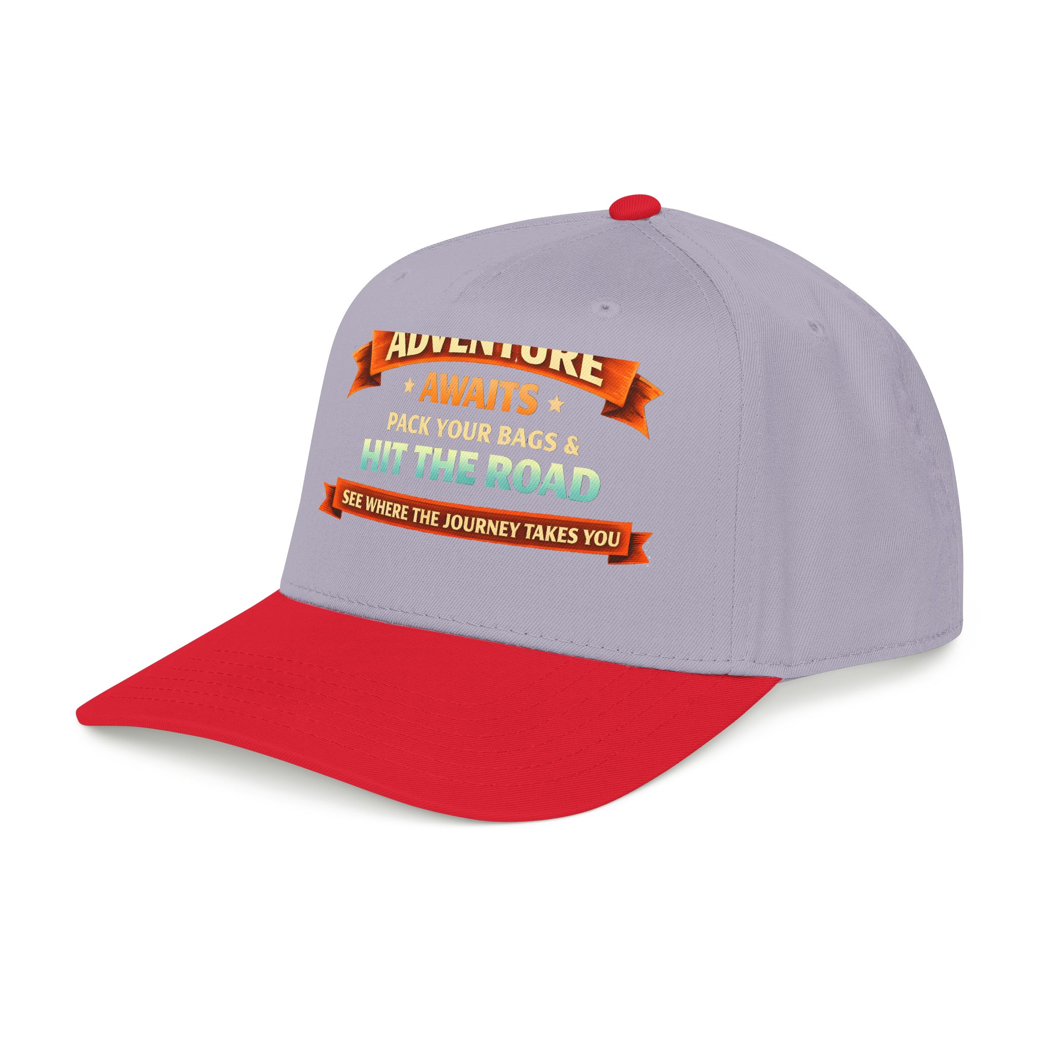 Baseball Cap - "Adventure Awaits-Pack Your Bags" Design Scenic-Line