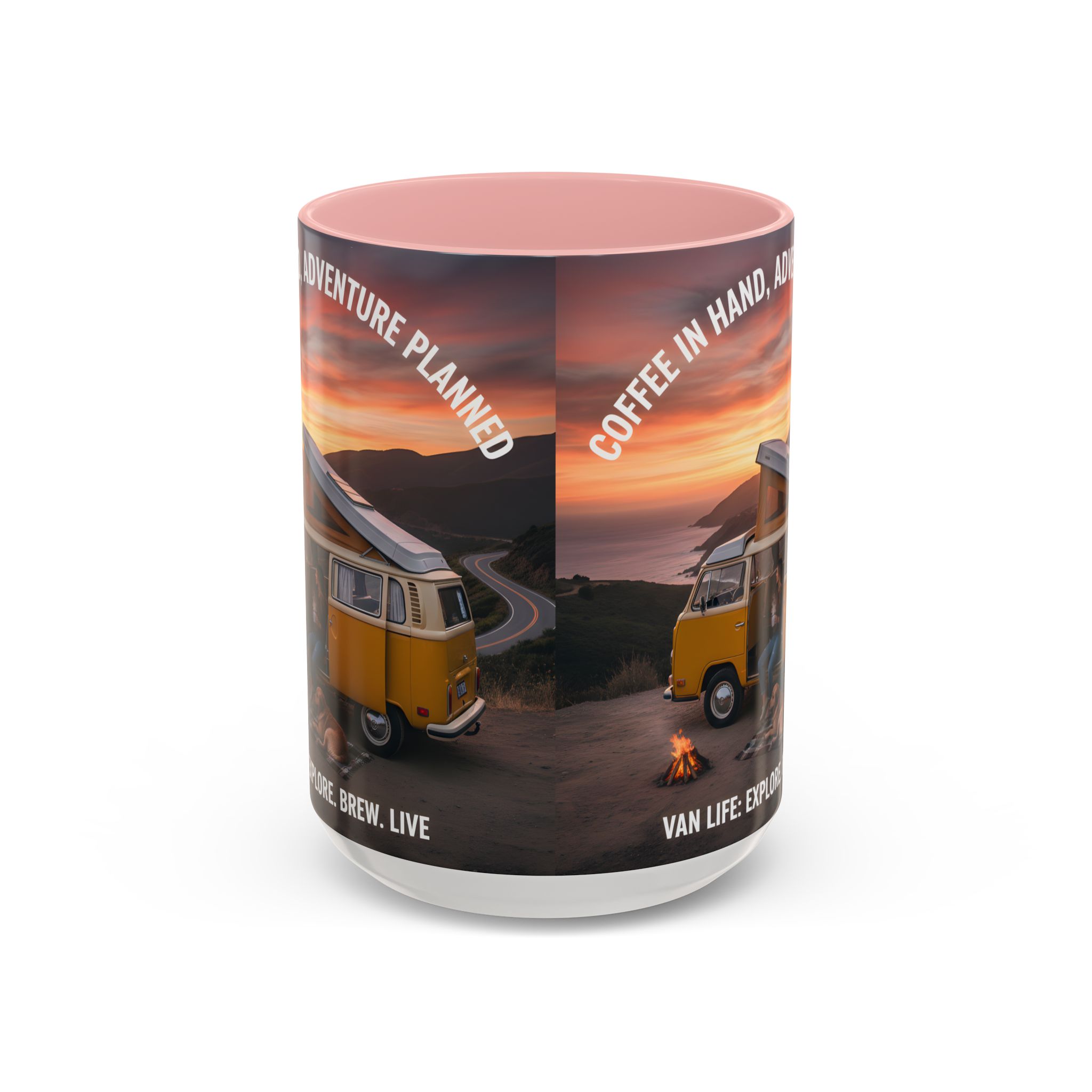 Accent Coffee Mug (11, 15oz) - "Coffee in Hand, Adventure Planned"