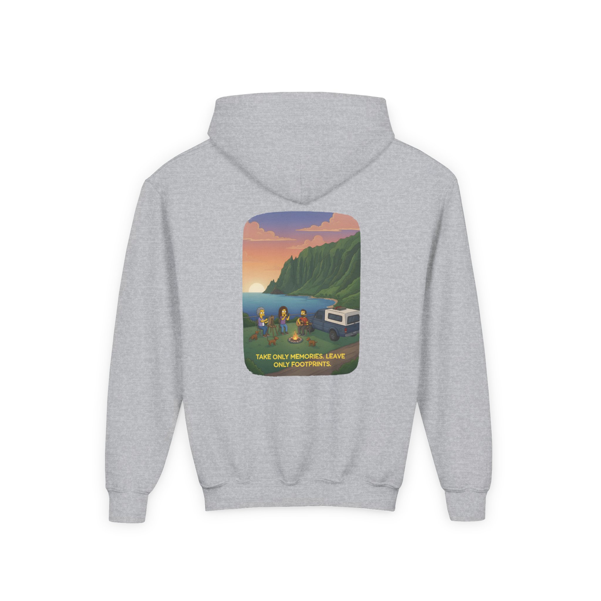 Youth Hoodie(Gildan) – "Take Only Memories-Leave Only Footprints (Design Sitcom-Line)