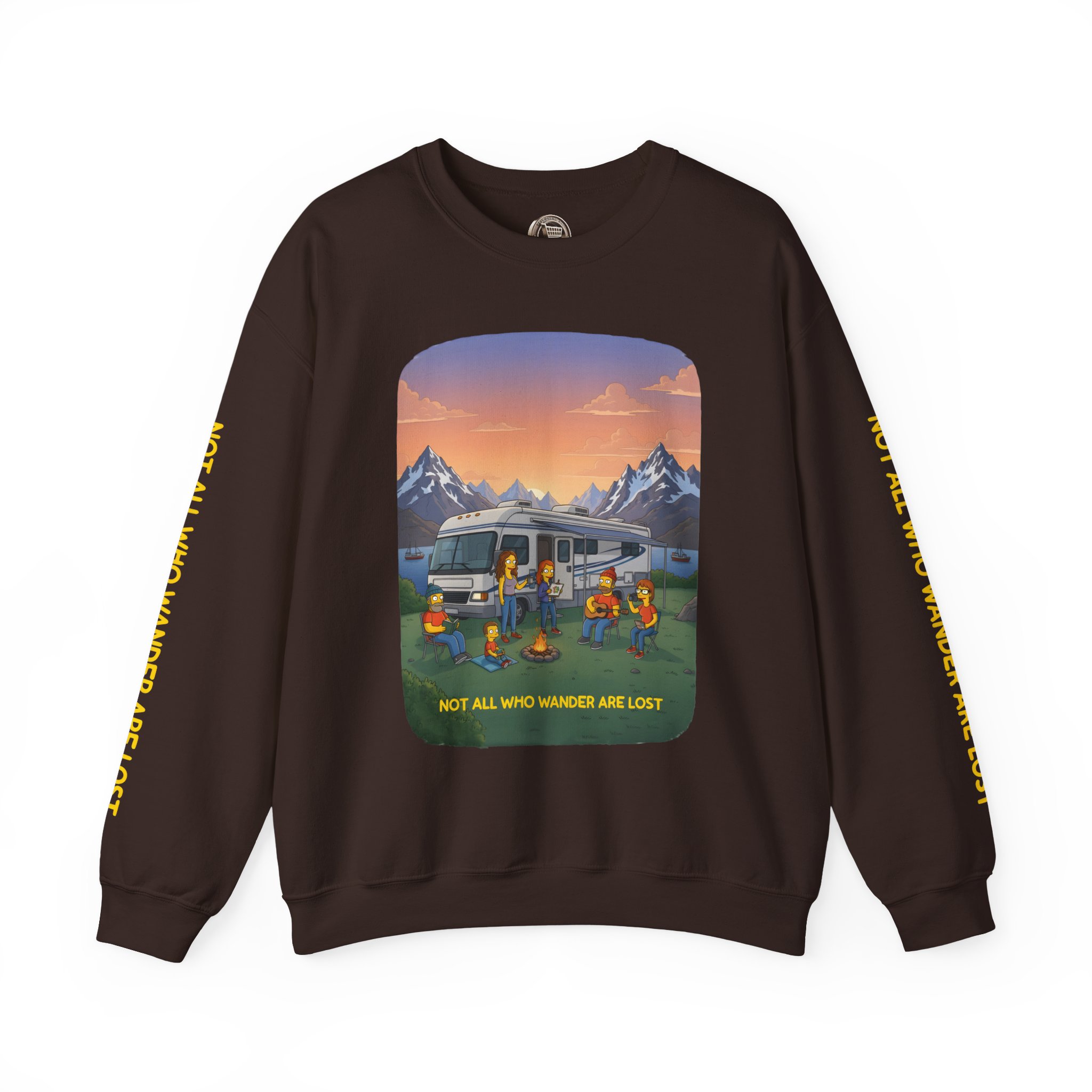 Unisex Heavy Blend™ Crewneck Sweatshirt — "Not All Who Wander Are Lost" Design Sitcom-Line