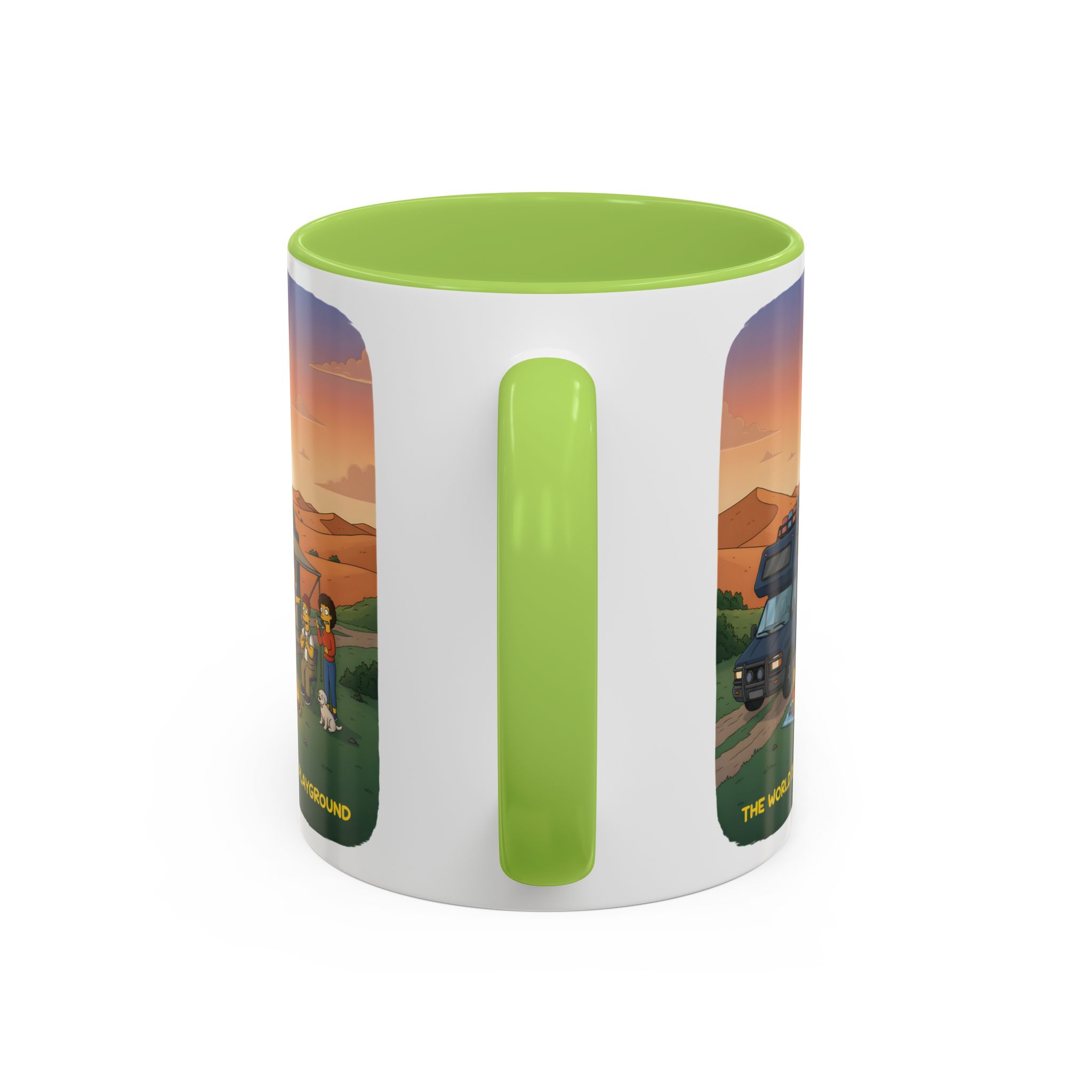 Accent Coffee Mug (11, 15oz) — "The World Is Your playground" Design Sitcom-Line