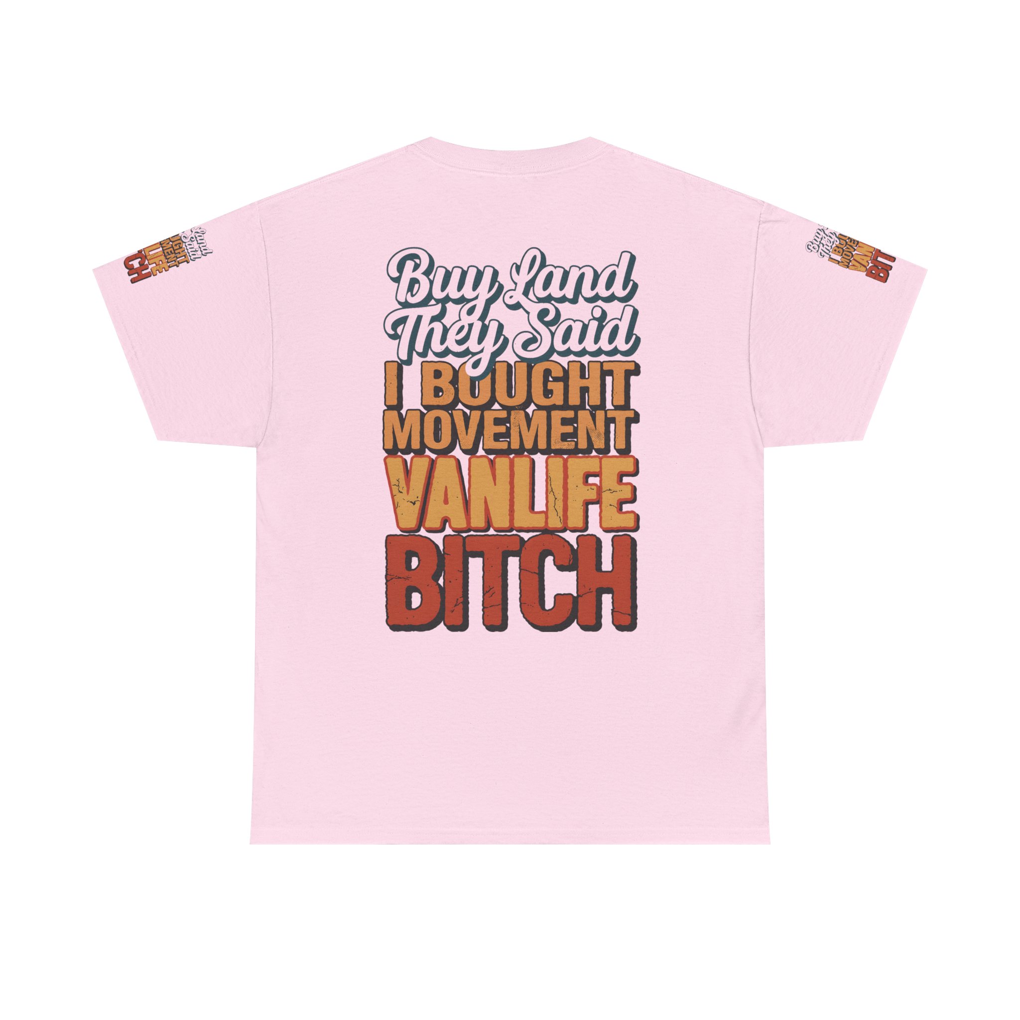 Unisex Heavy Cotton Tee — "Buy Land They Said" Design F**K-Line