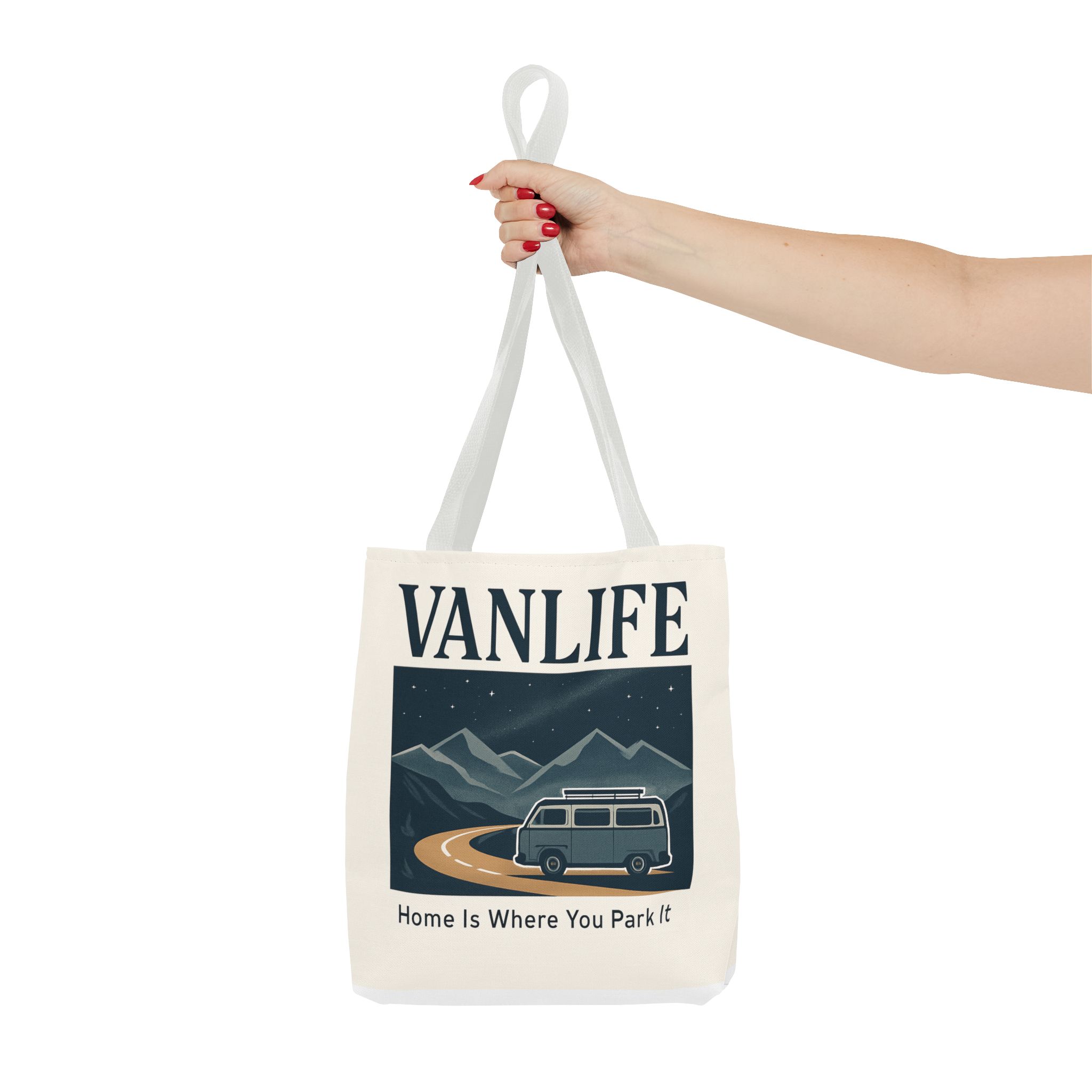 Vanlife Tote Bag — "Vanlife - Home Is Where You Park It" Campervan Beach/Adventure Tote