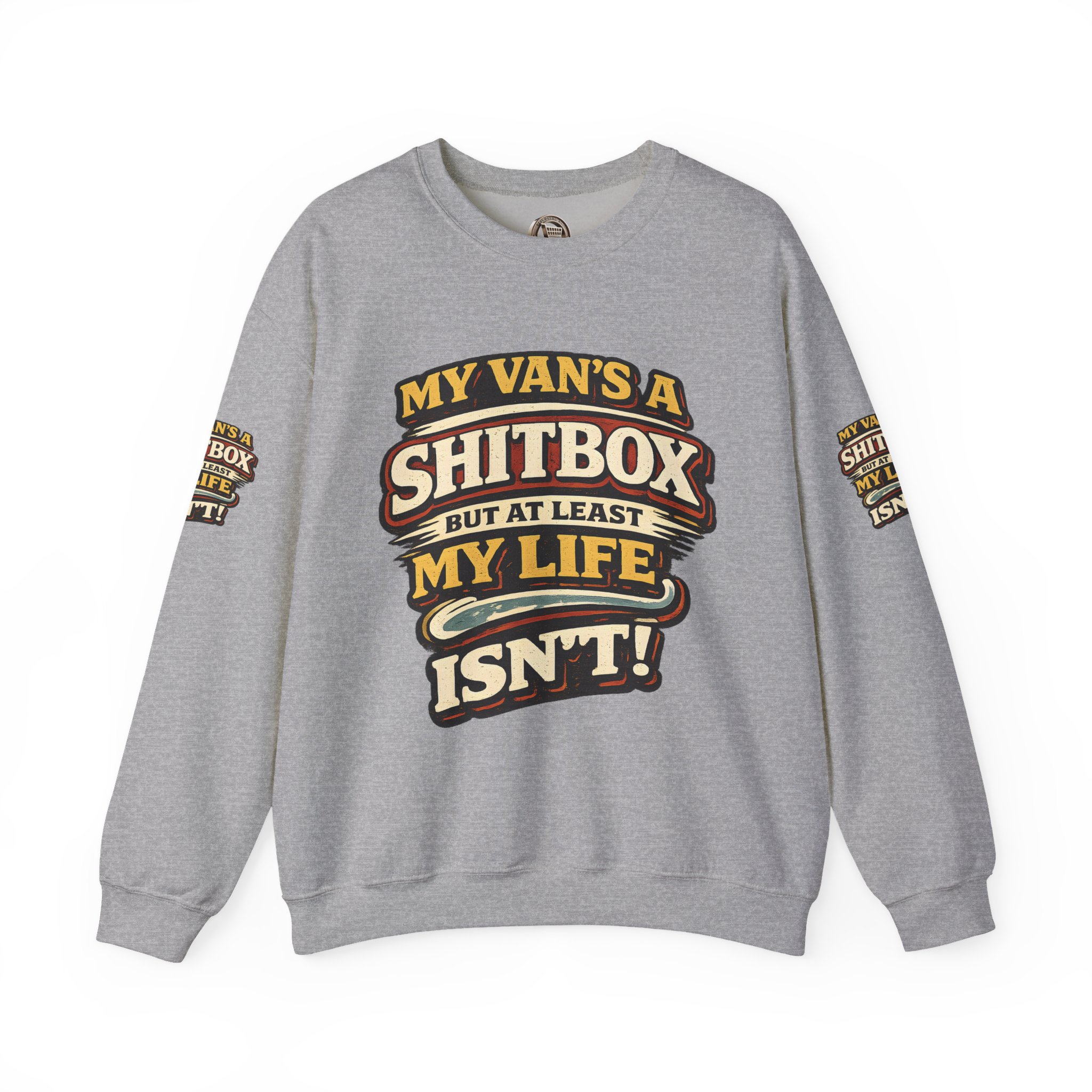 14038969246054265916_2048.jpeg Unisex Heavy Blend™ Crewneck Sweatshirt — "My Van`s A Shitbox" Design F**K-Line