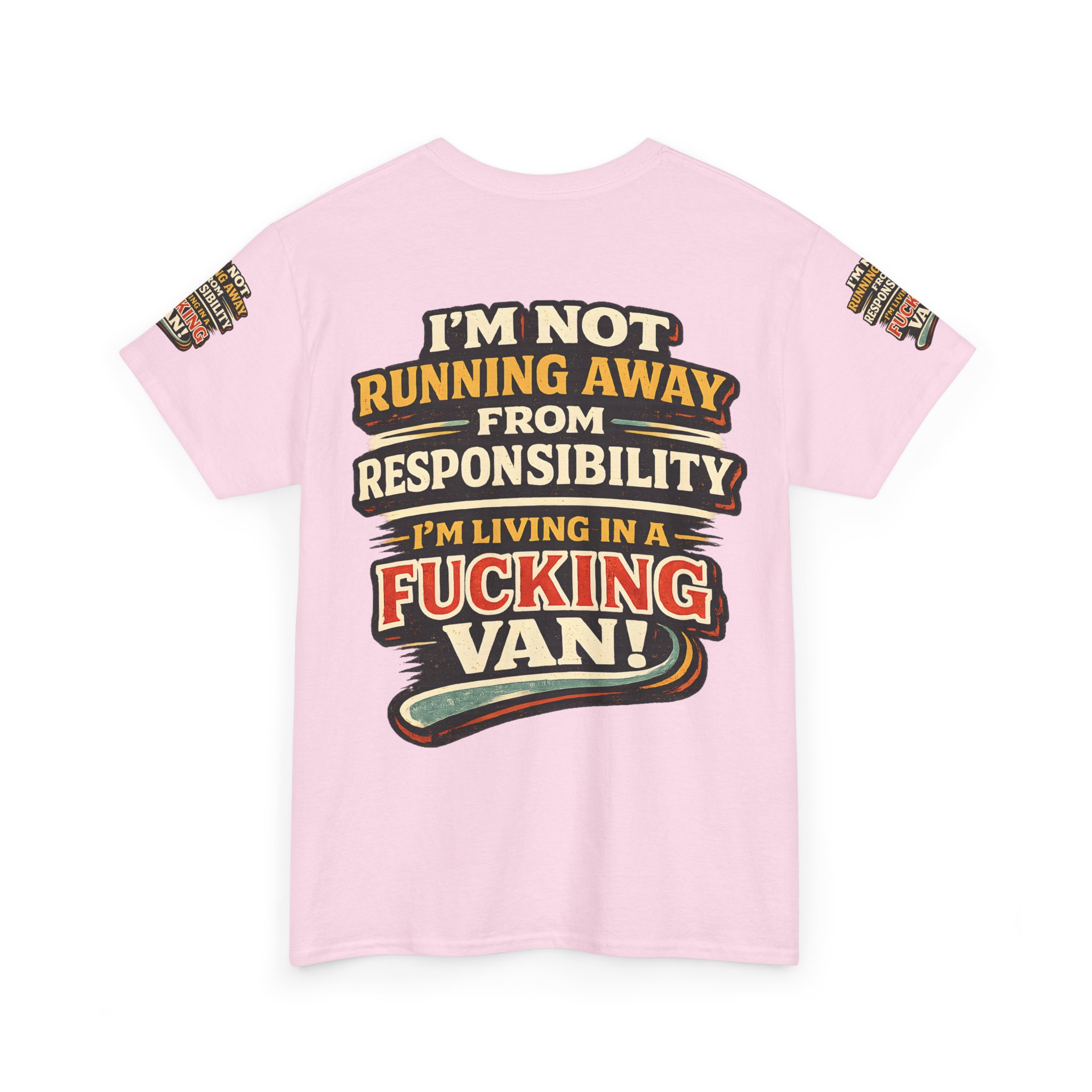 Unisex Heavy Cotton Tee — "I`m Not running Away" Design F**K-Line