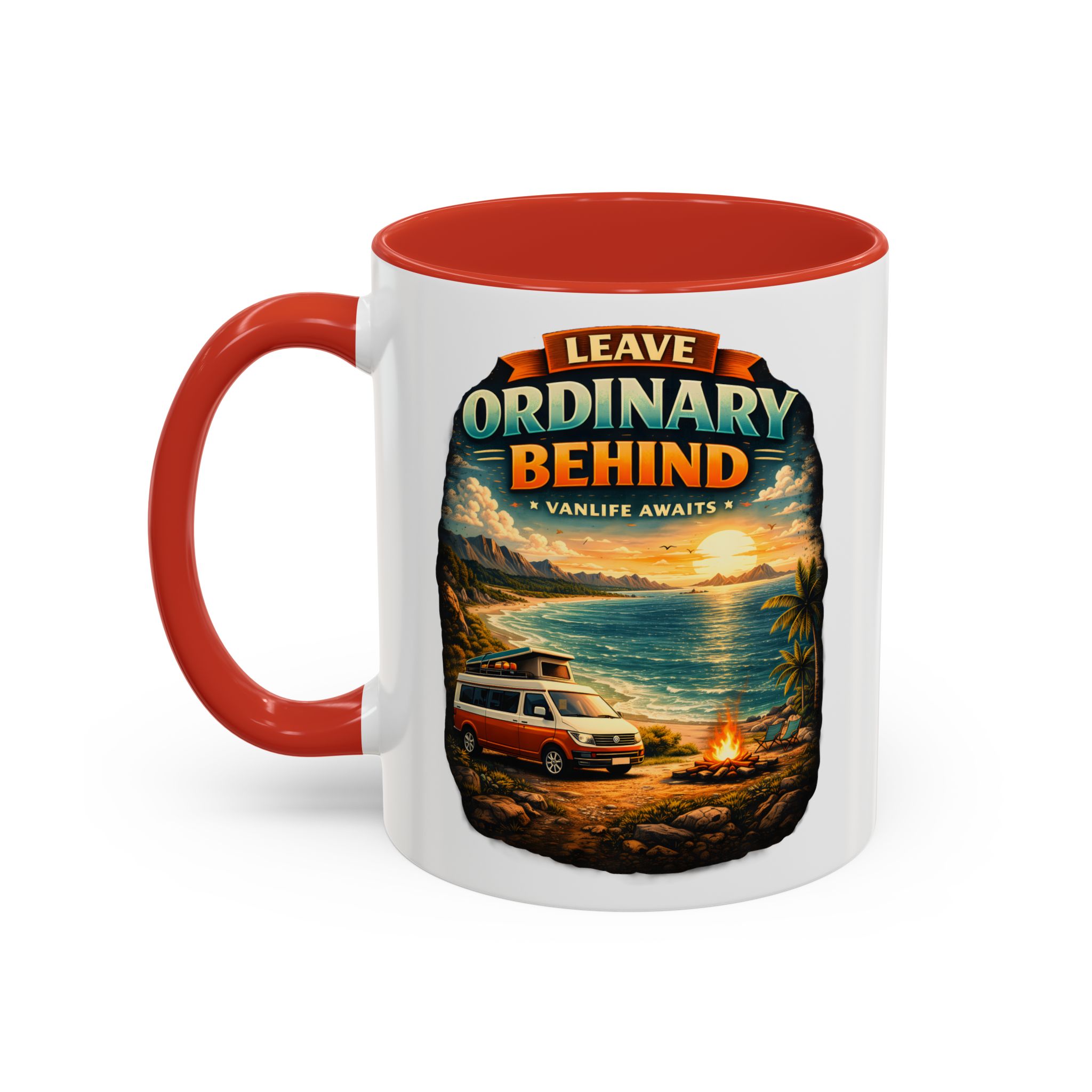 Accent Coffee Mug (11, 15oz) — "Leave Ordinary Behind" Design Scenic-Line