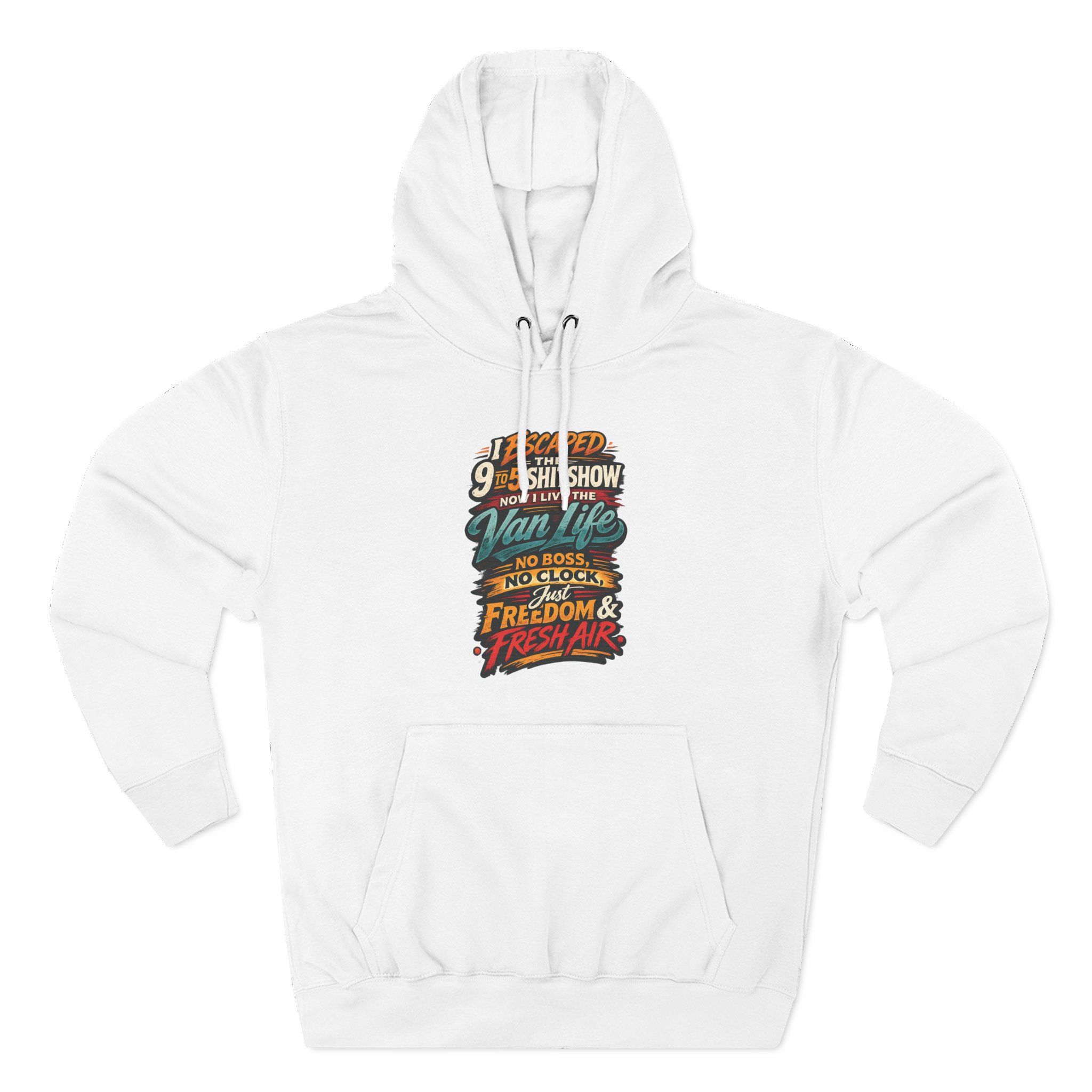Three-Panel Fleece Hoodie - "I Escaped The 9 To 5" Design F**K-Line