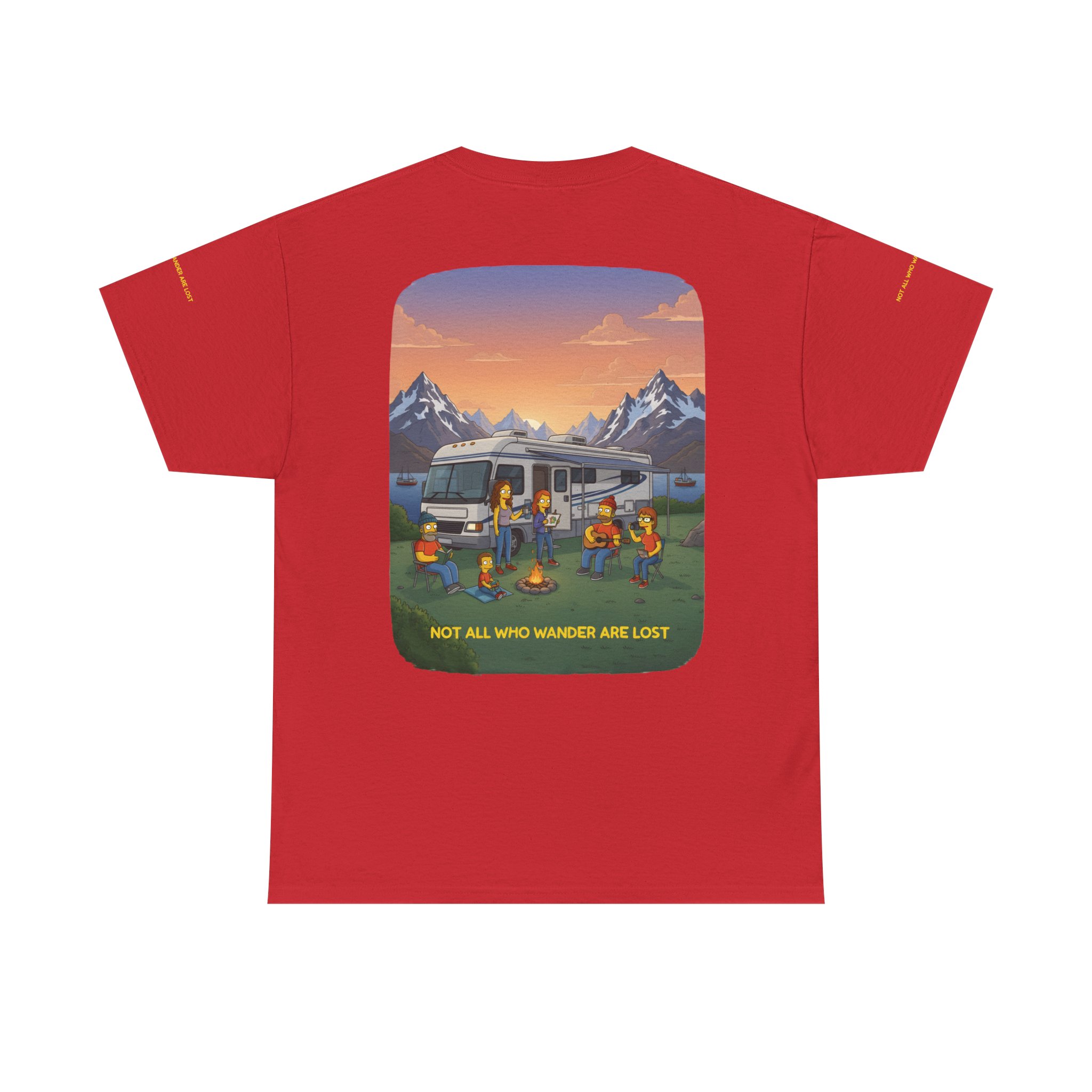 Unisex Heavy Cotton Tee — "Not All Who Wander Are Lost" Design Sitcom-Line