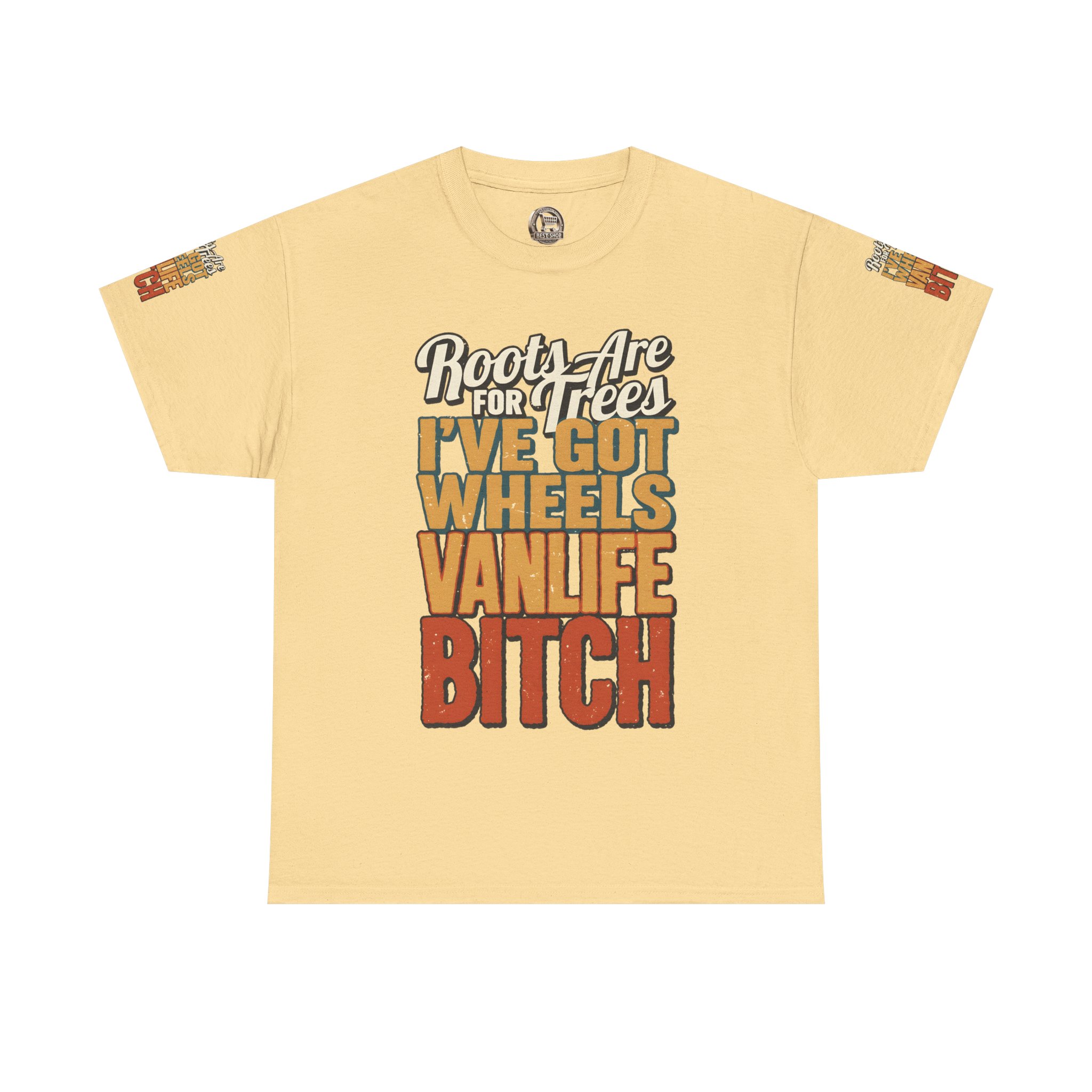 Unisex Heavy Cotton Tee — "Roots Are For Trees" Design F**K-Line