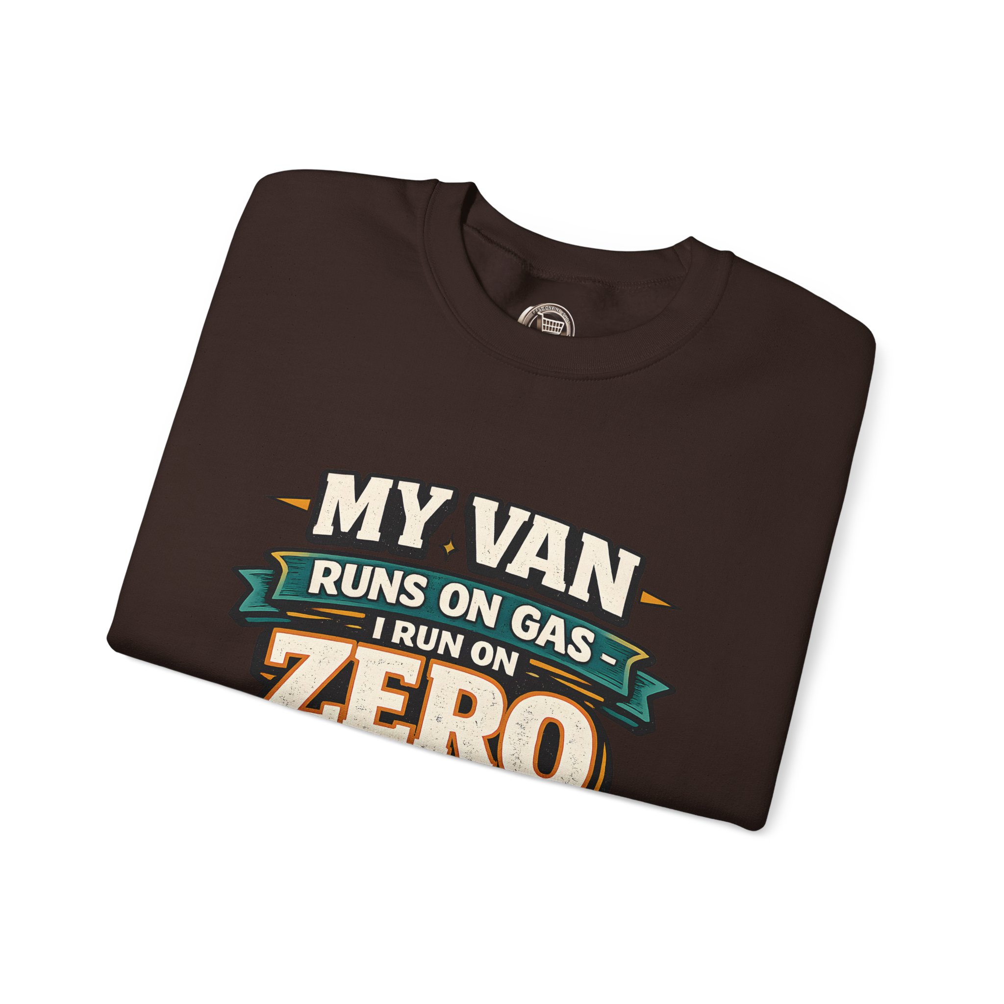 Unisex Heavy Blend™ Crewneck Sweatshirt — "My Van Runs On Gas" Design F**K-Line