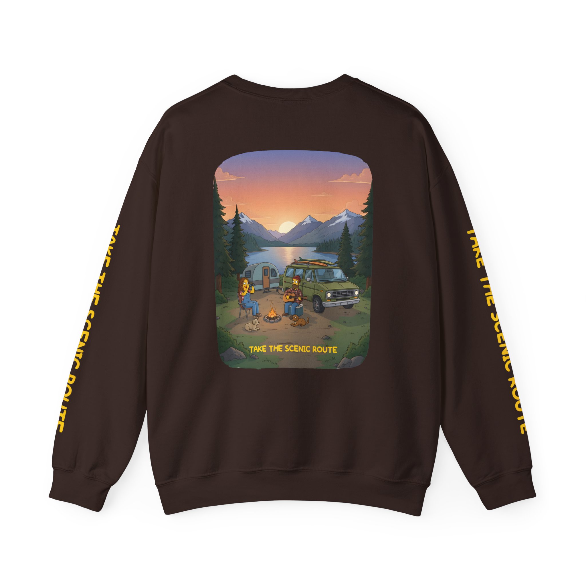 Unisex Heavy Blend™ Crewneck Sweatshirt — "Take The Scenic Route" Design Sitcom-Line