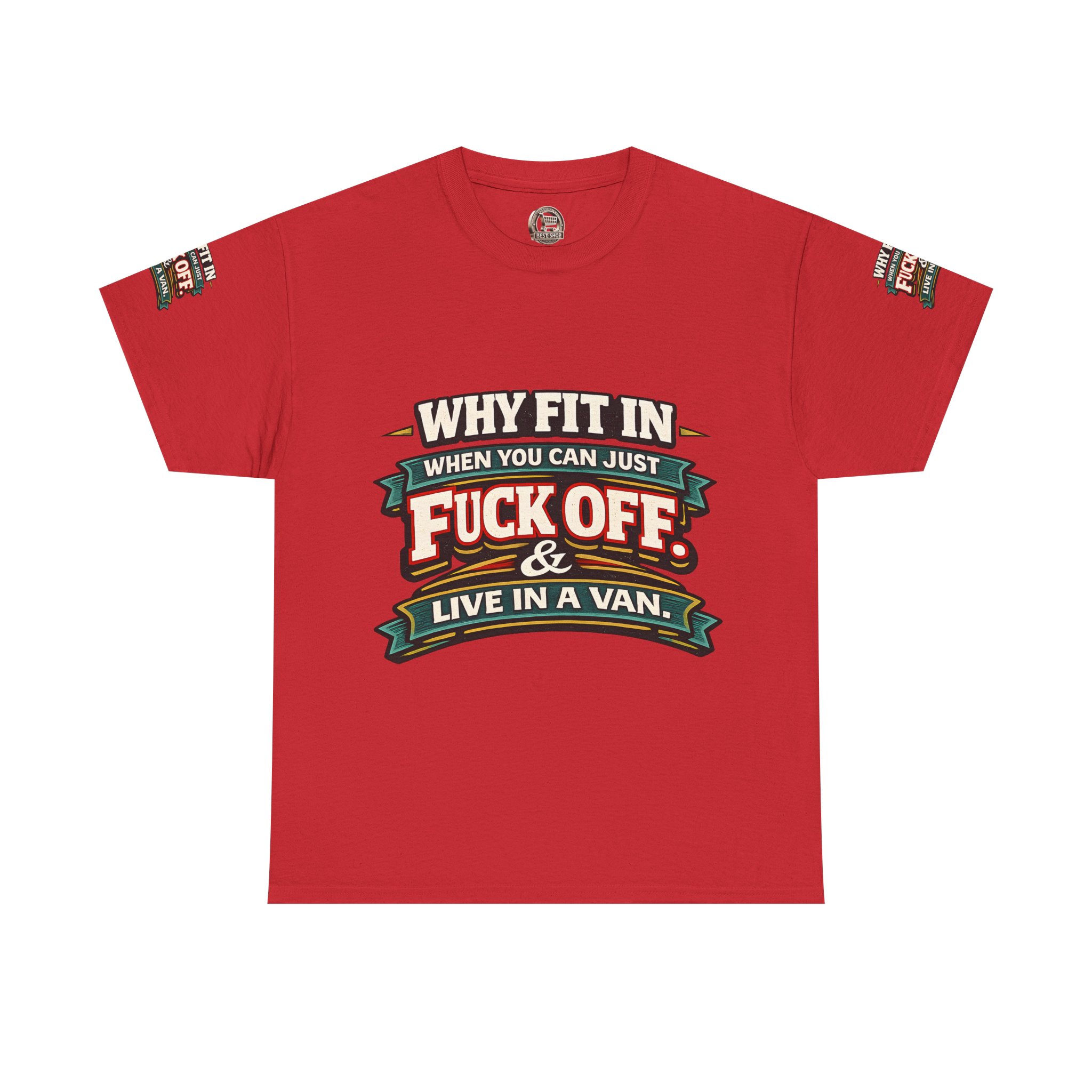 Unisex Heavy Cotton Tee — "Why Fit In" Design F**K-Line
